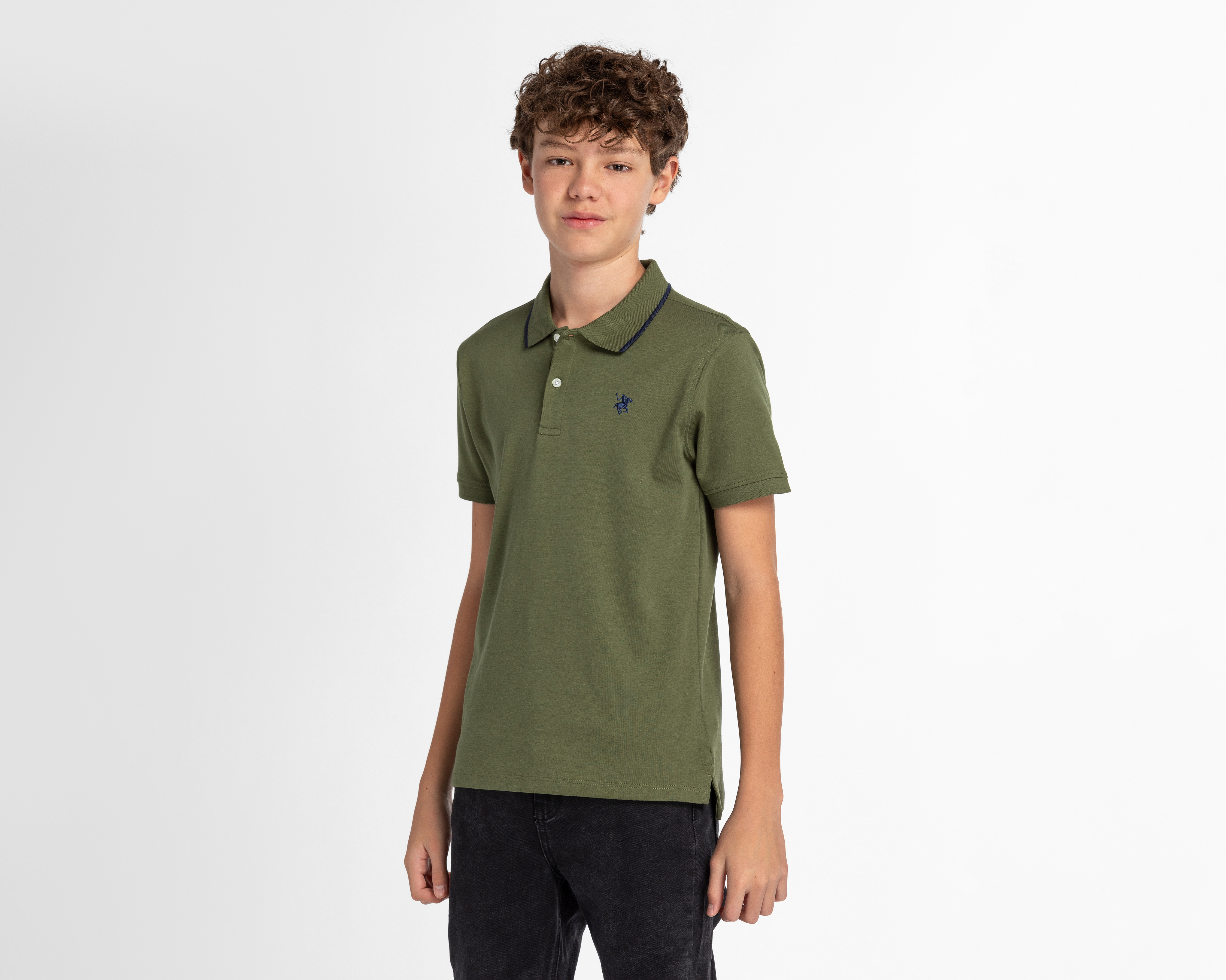 Foto 2 pulgar | Foto 1 | Playera York Team Polo Club Manga Corta Juvenil