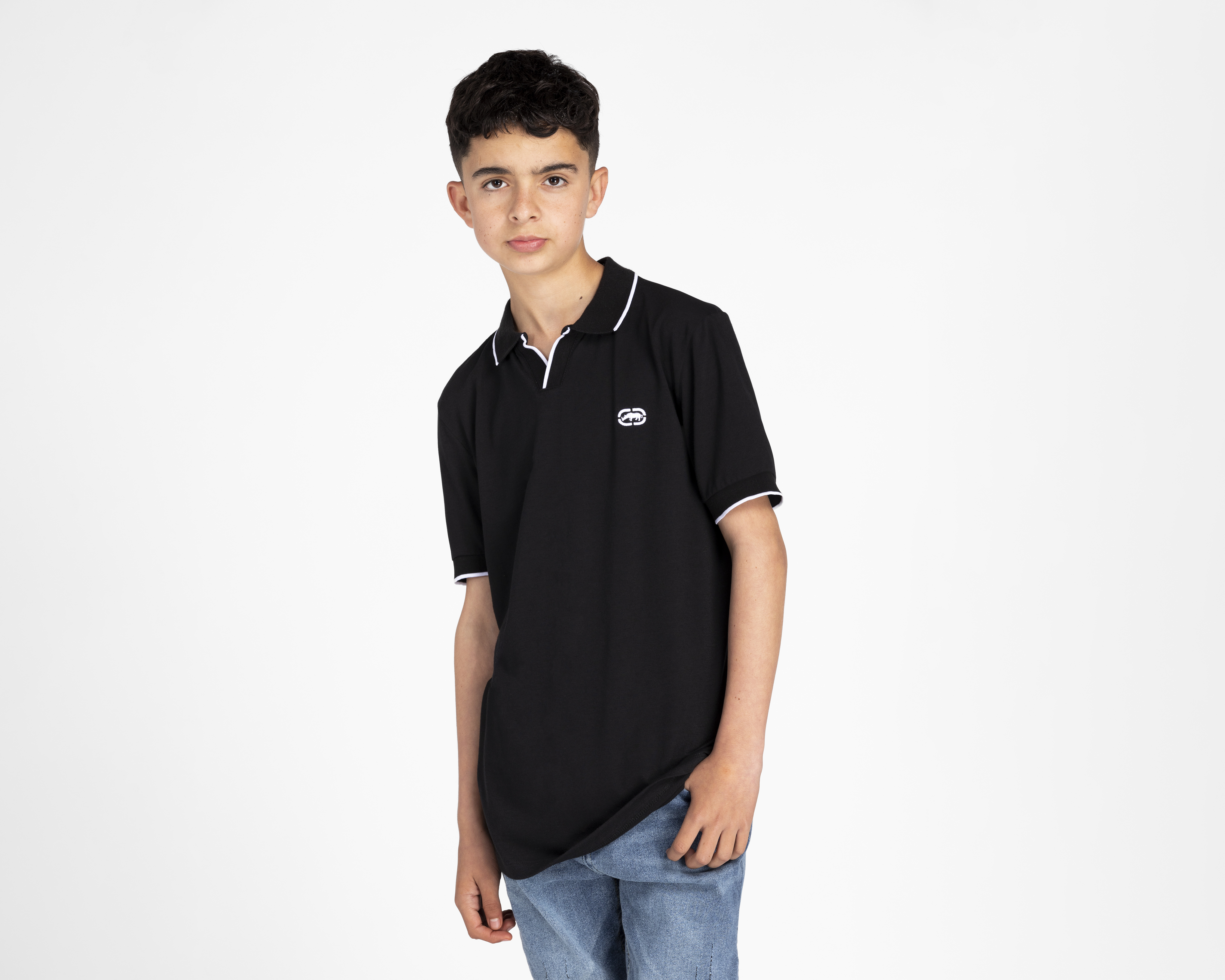 Playera Polo Eckó Unltd. Negra Juvenil