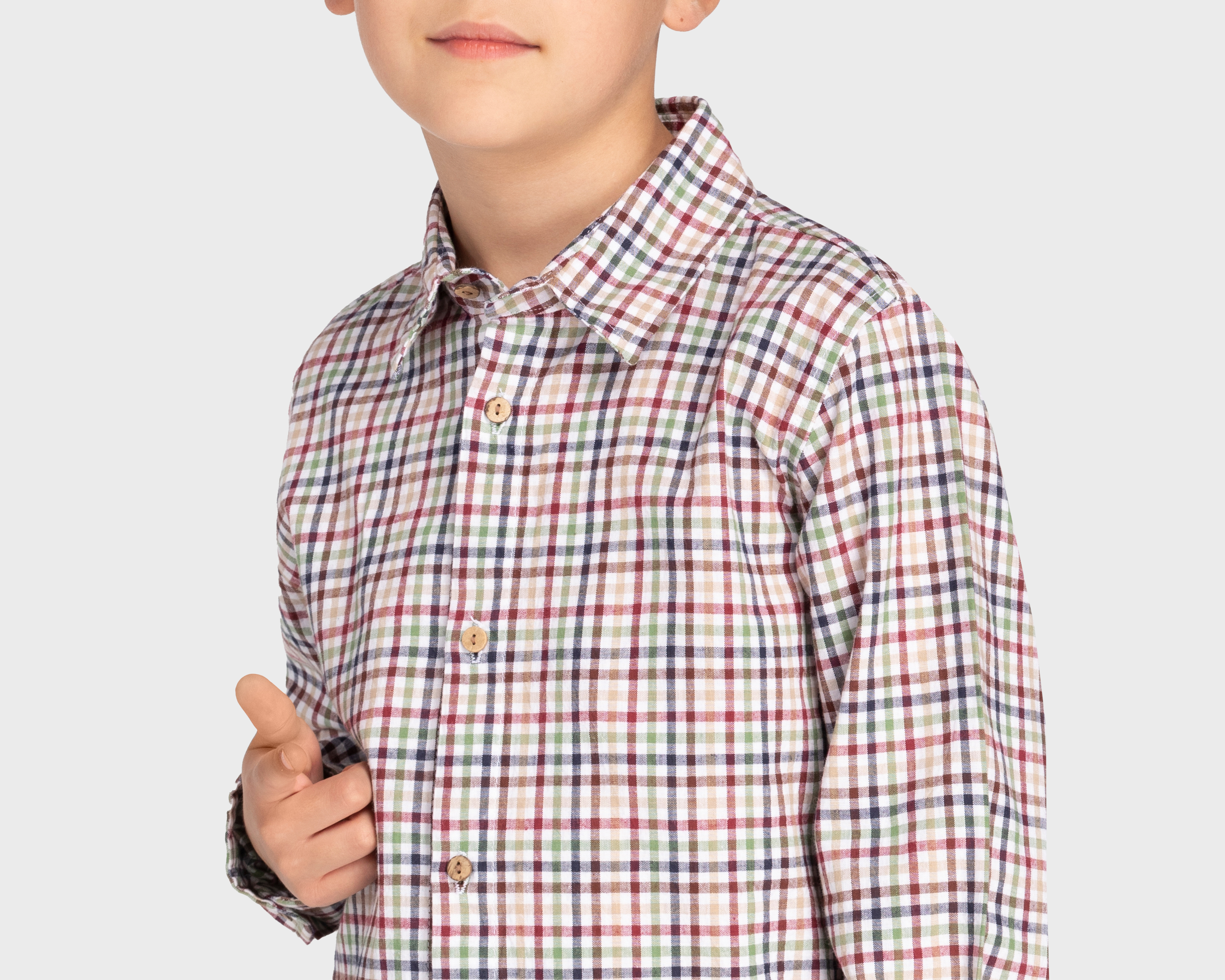 Foto 5 pulgar | Foto 4 | Camisa Refill Manga Larga a Cuadros para Niño