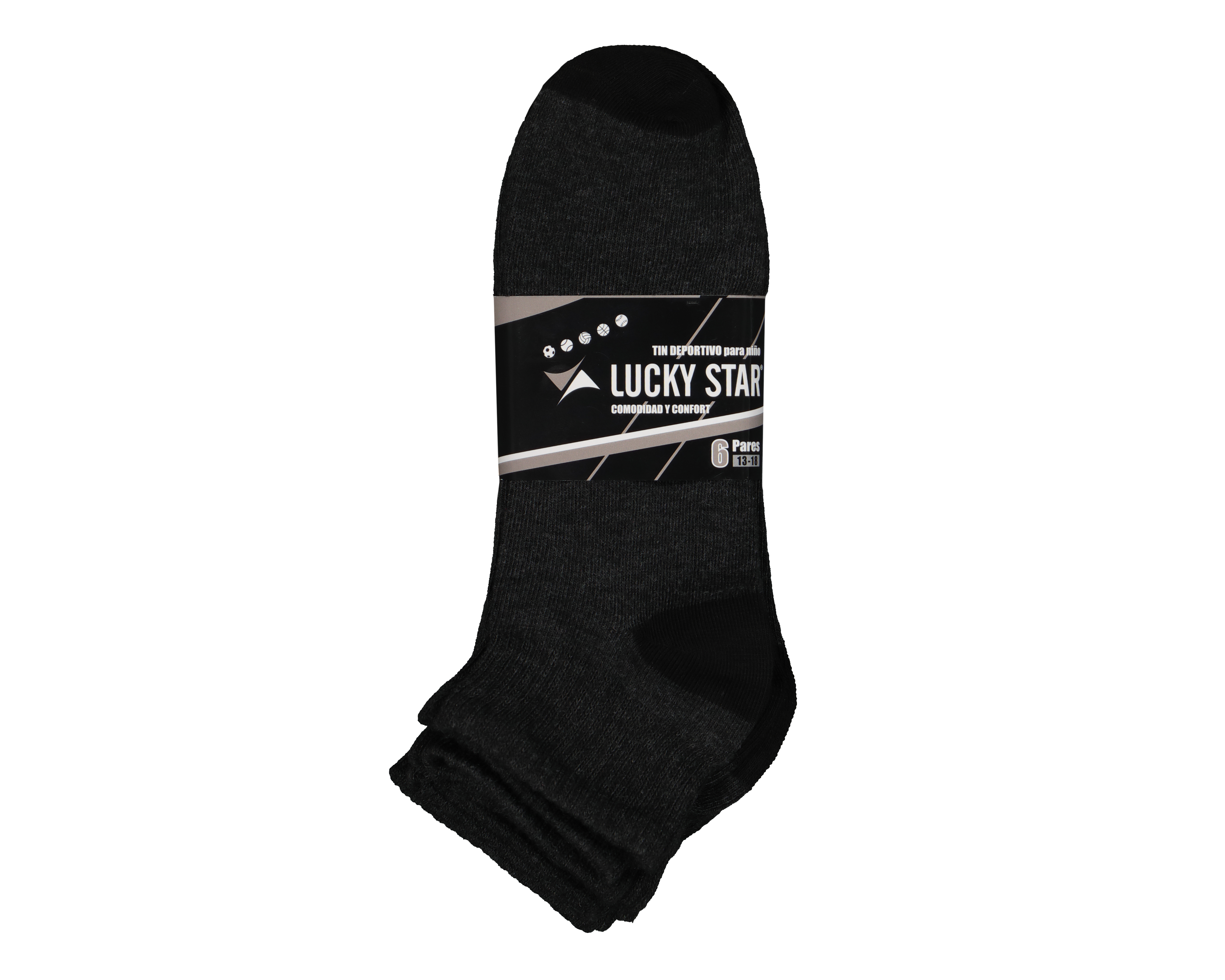 Foto 4 pulgar | Foto 3 | Calcetas Deportivas Tines Lucky Star para Hombre 6 Pares