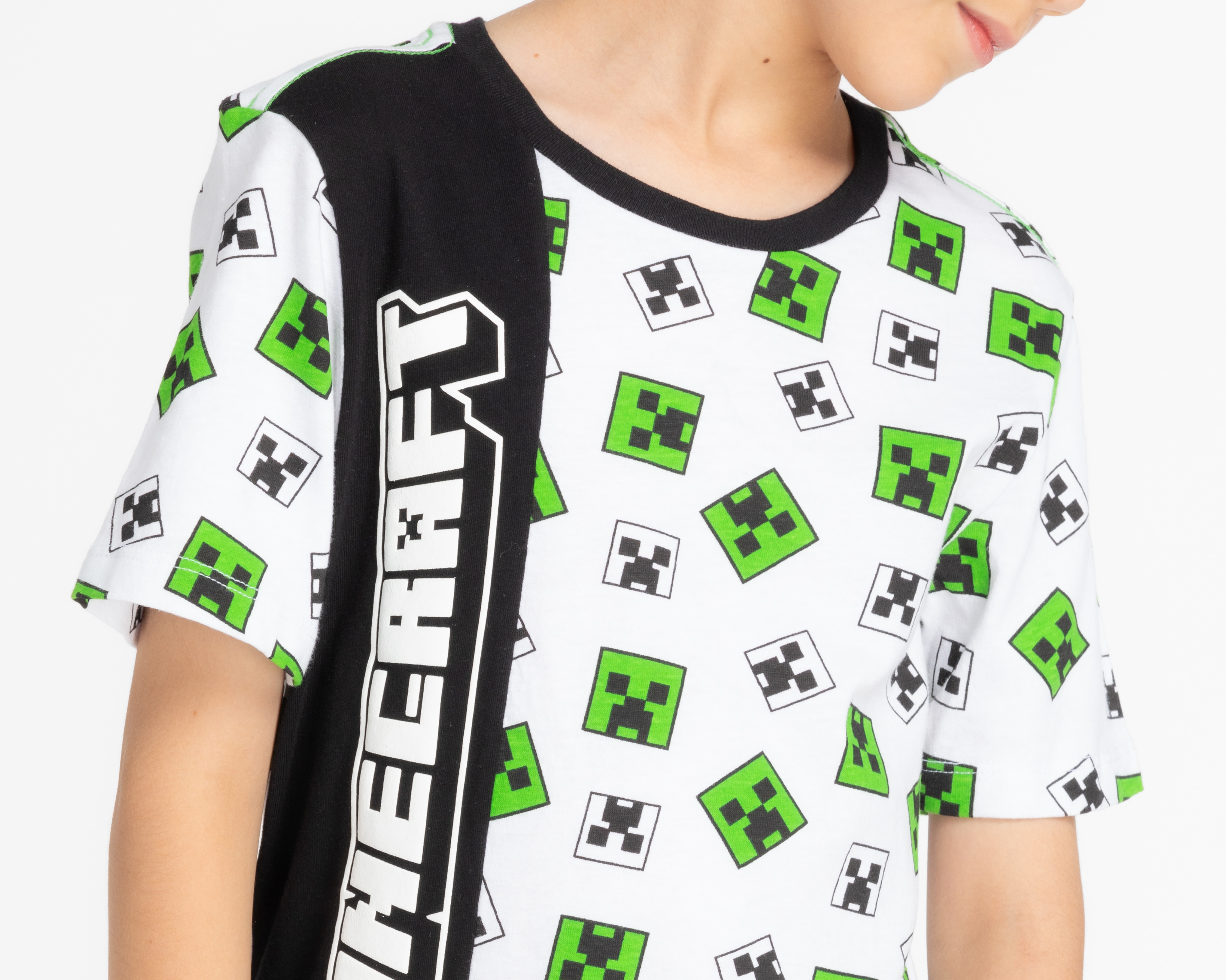 Playera Minecraft Manga Corta Estampada para Niño