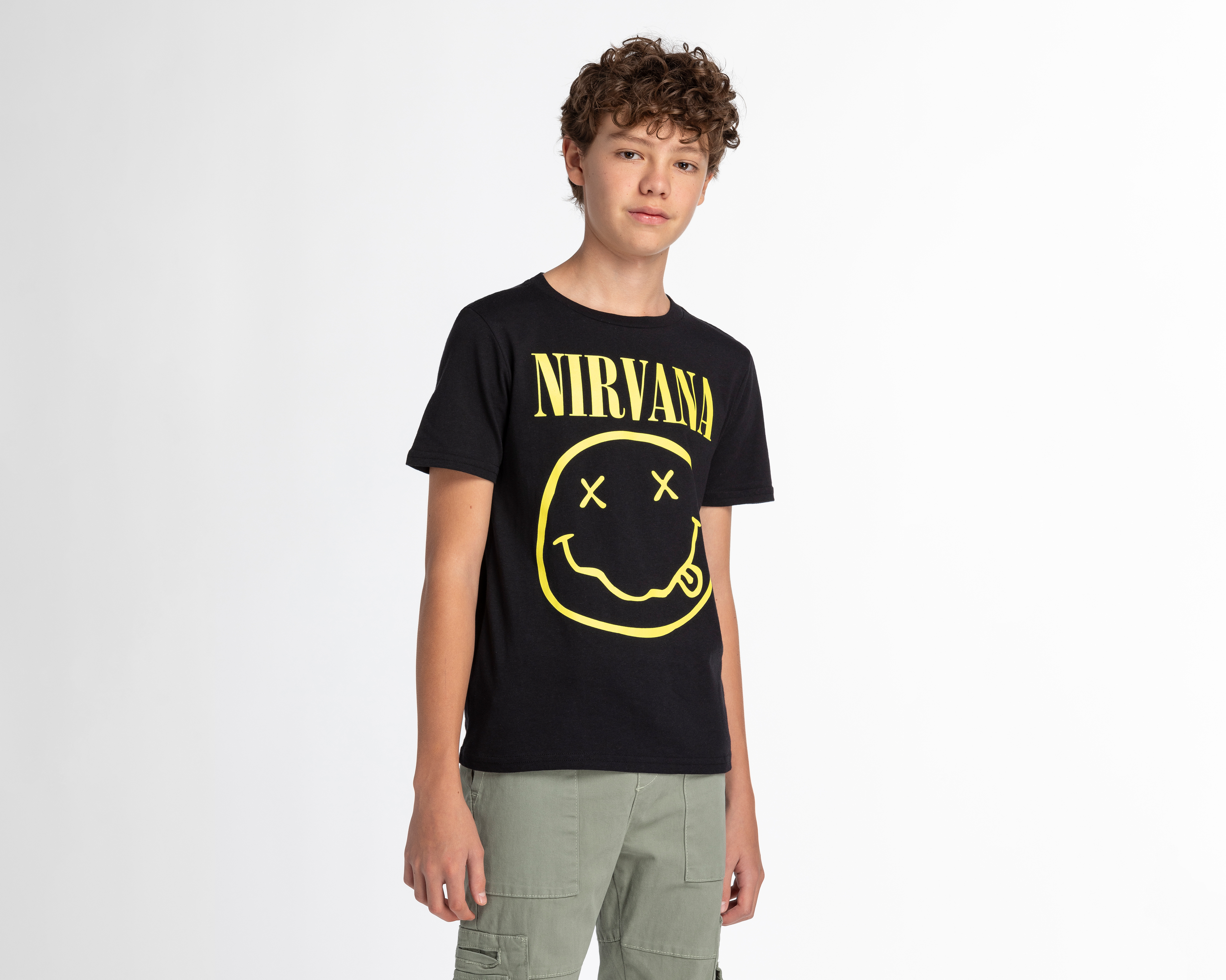 Playera Nirvana Manga Corta Estampada Juvenil