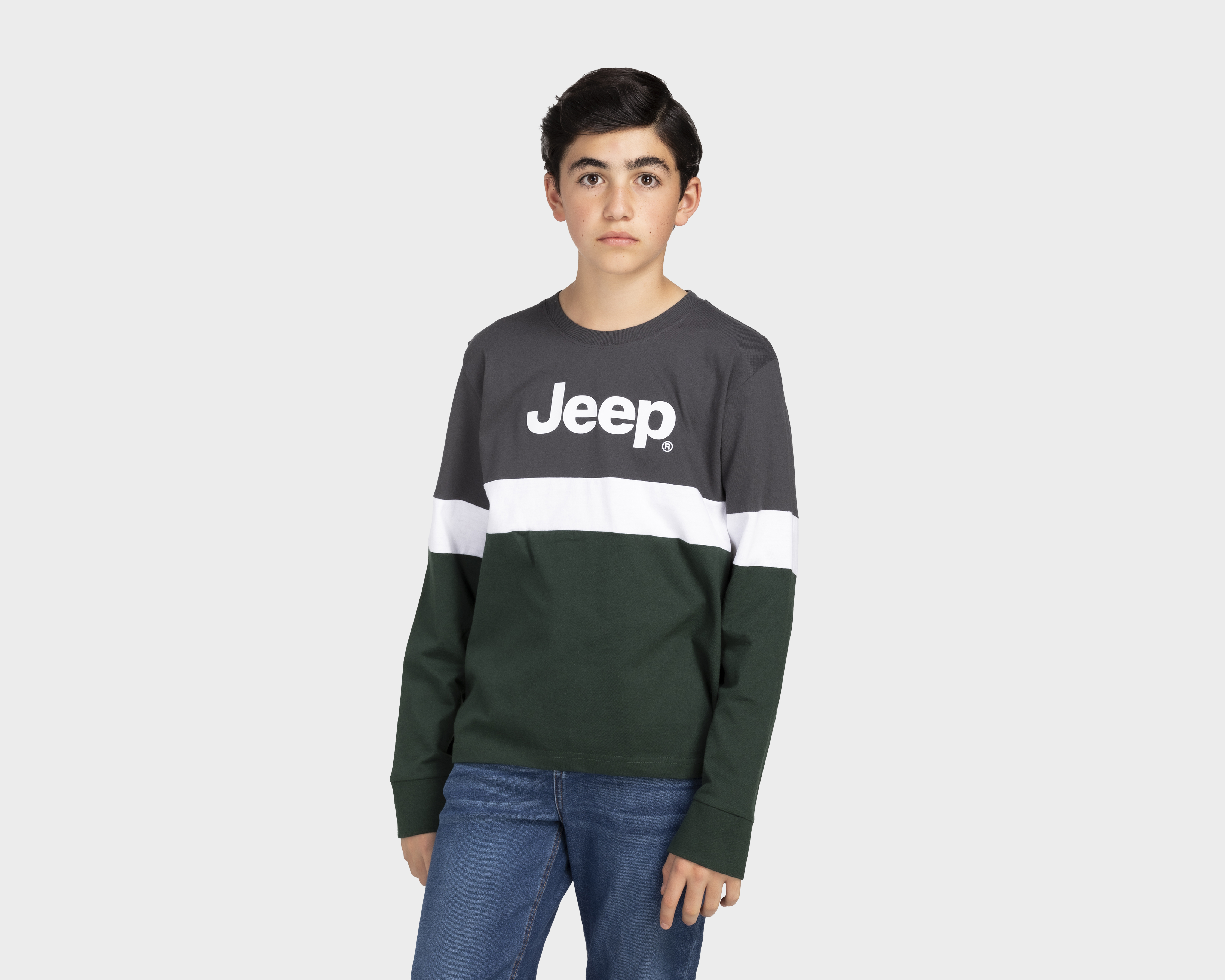 Playera Jeep Manga Larga Estampada Juvenil