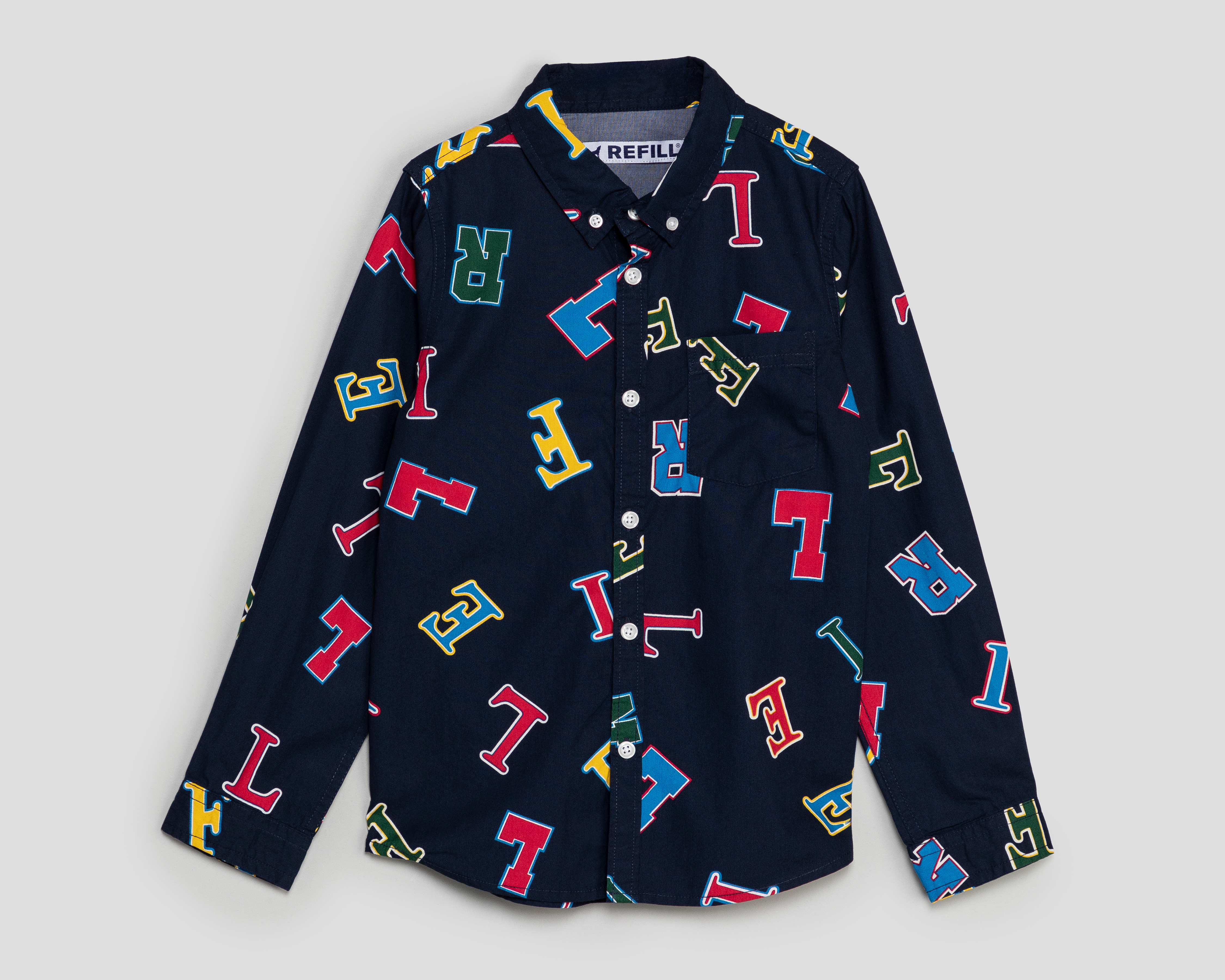 Foto 2 pulgar | Foto 1 | Camisa Refill Manga Larga Estampada para Niño