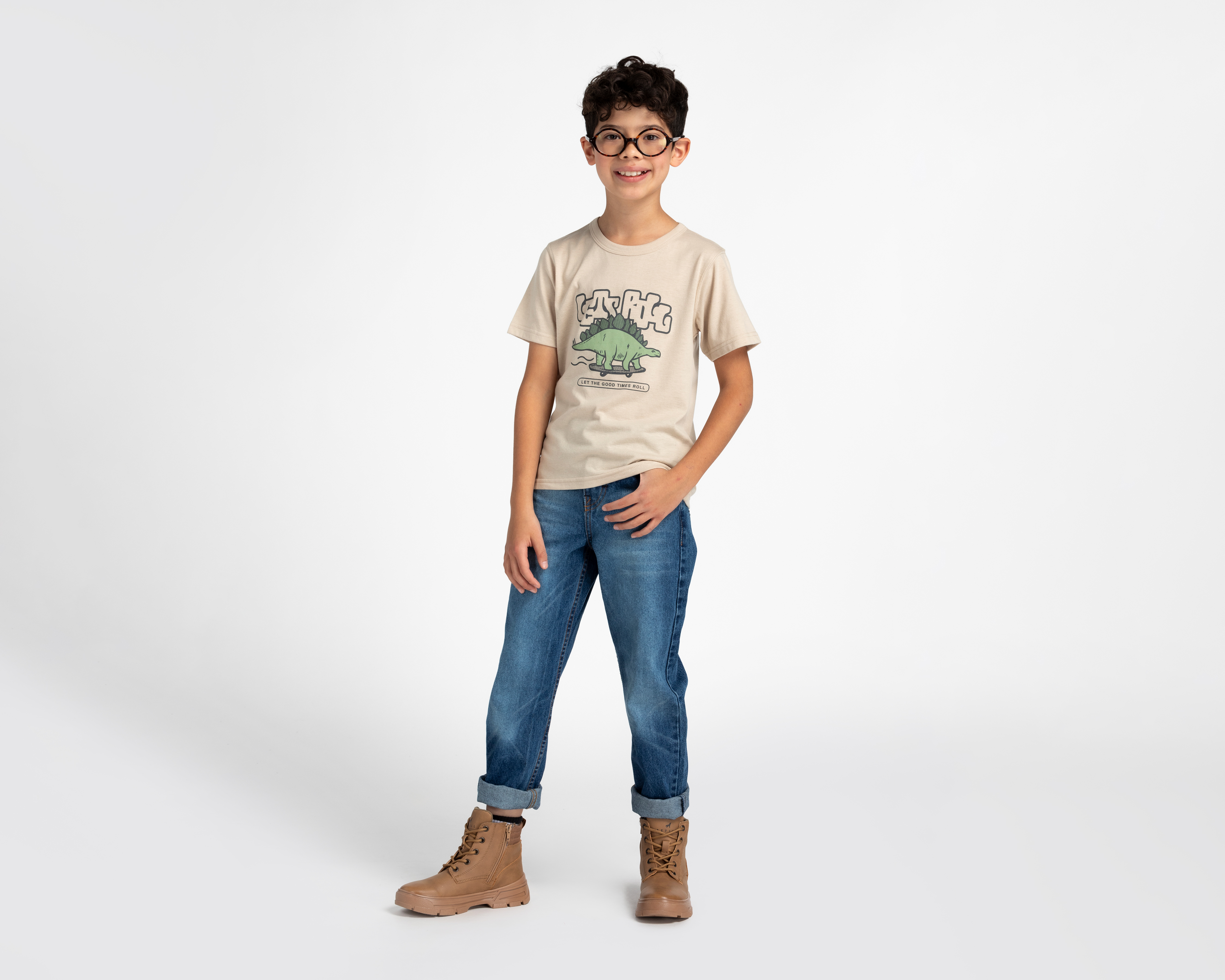 Foto 4 pulgar | Foto 3 | Playera Refill Manga Corta con Print de Dinosaurio para Niño