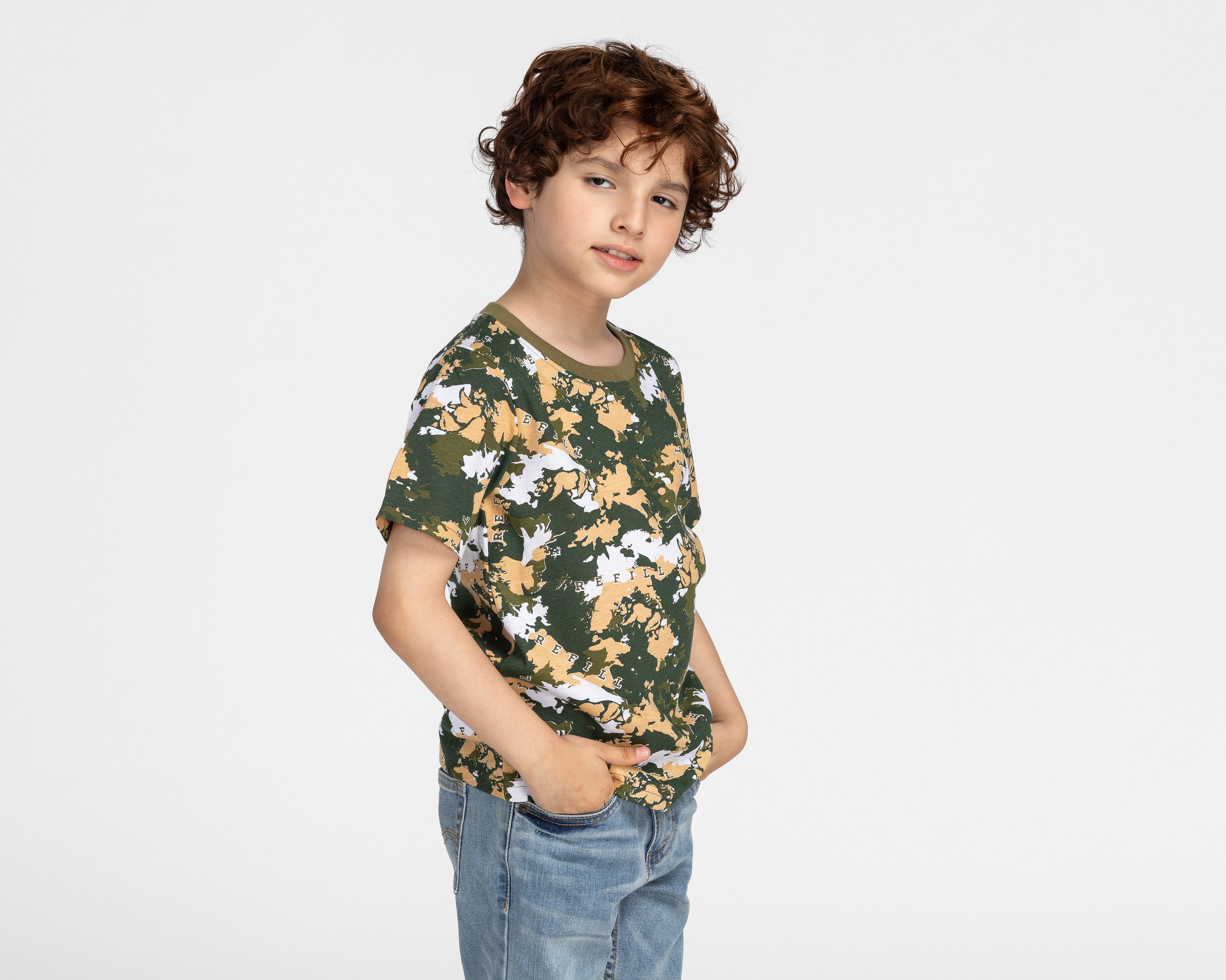 Foto 1 | Foto 1 | Playera Refill Manga Corta Camuflada para Niño