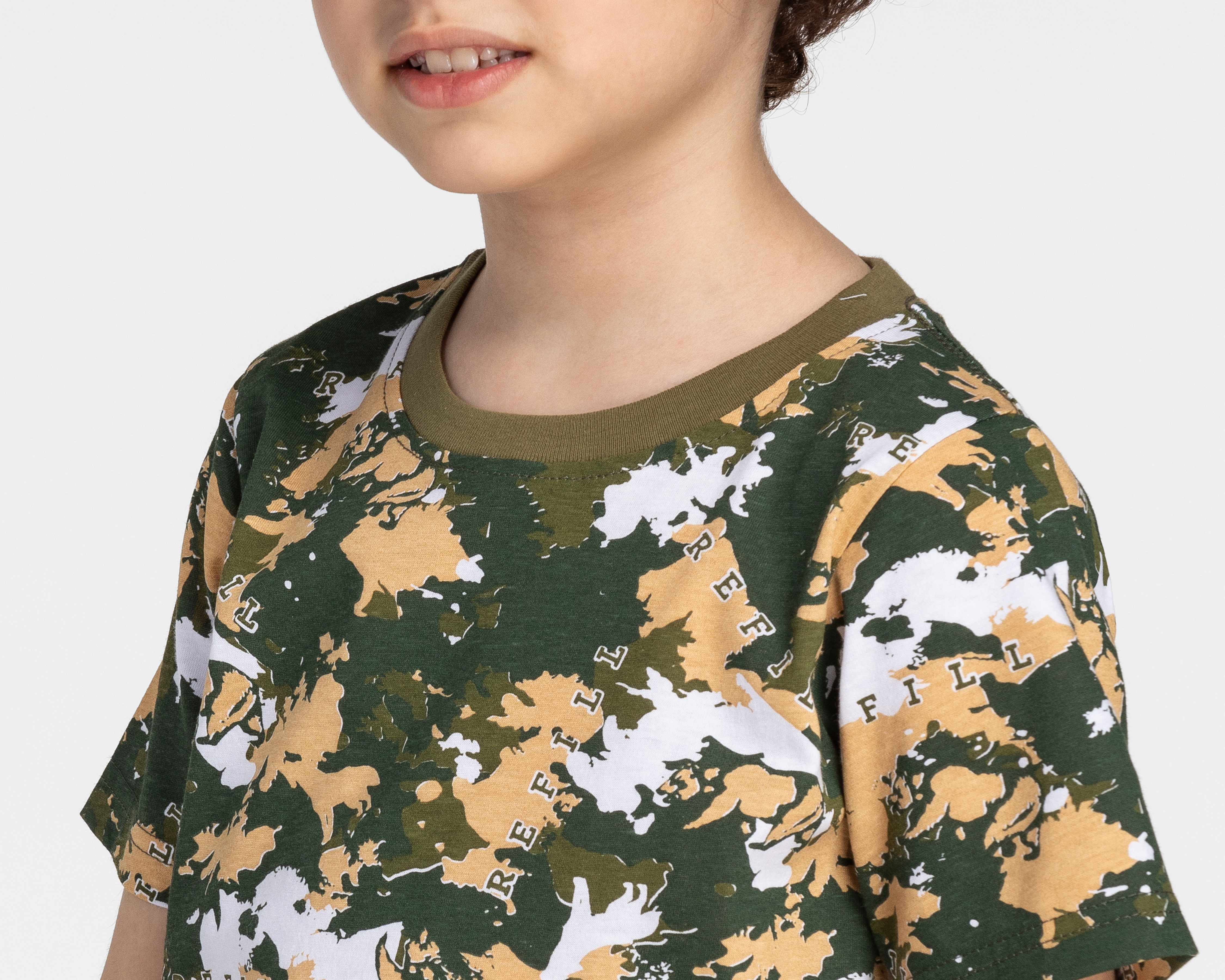 Foto 5 pulgar | Foto 4 | Playera Refill Manga Corta Camuflada para Niño