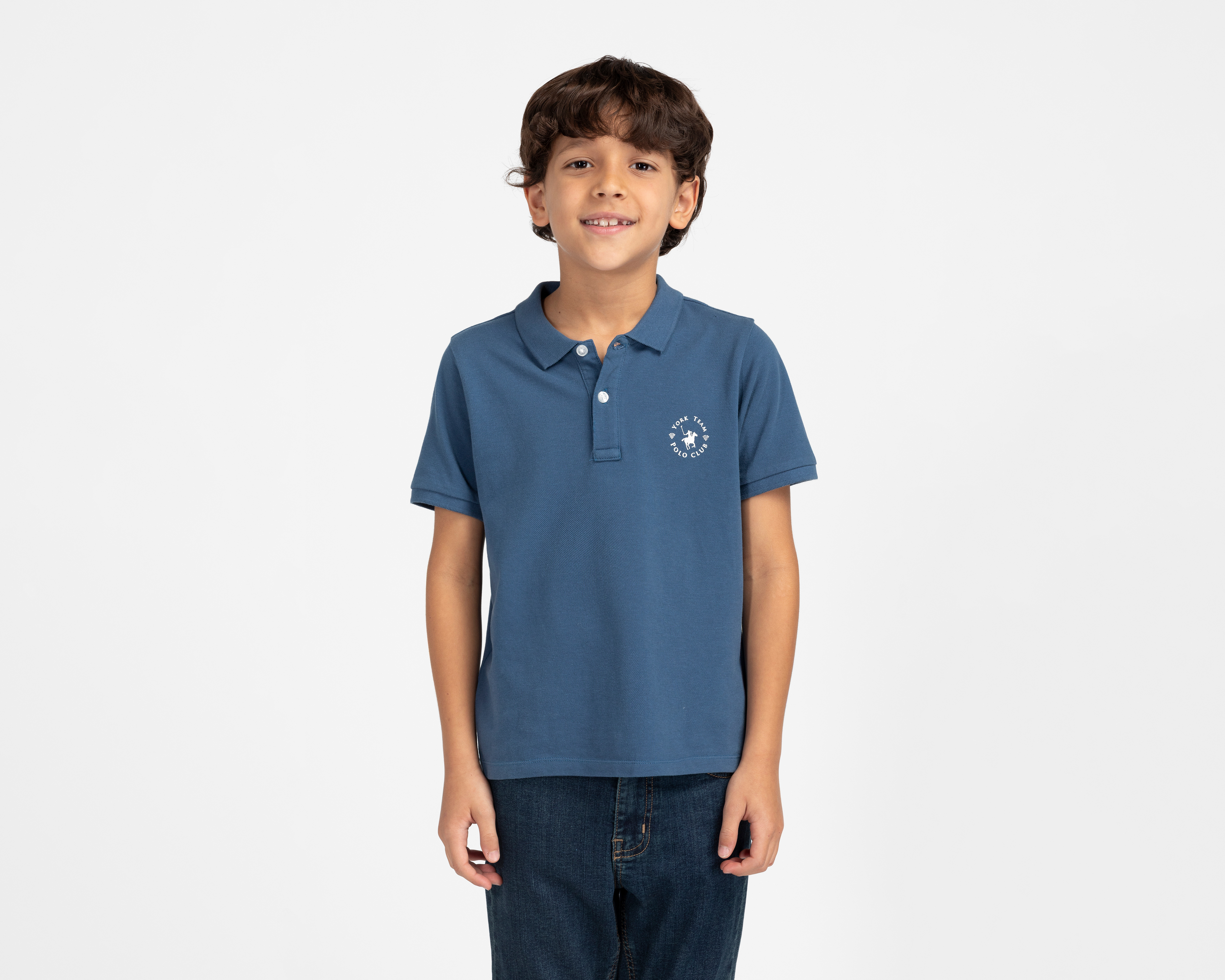 Foto 2 pulgar | Foto 1 | Playera Polo York Team Polo Club para Niño