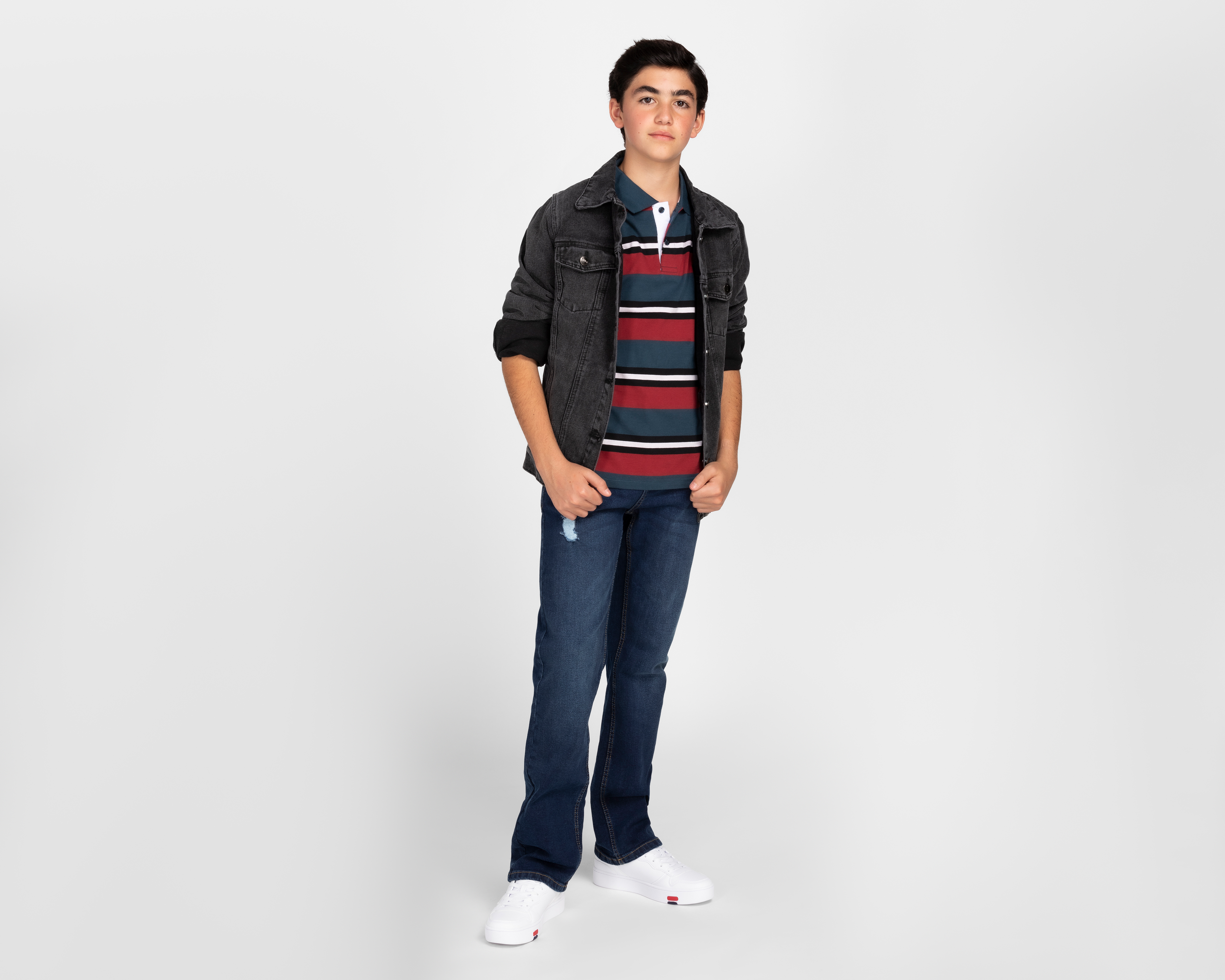 Foto 4 pulgar | Foto 3 | Playera Refill Manga Corta a Rayas para Niño