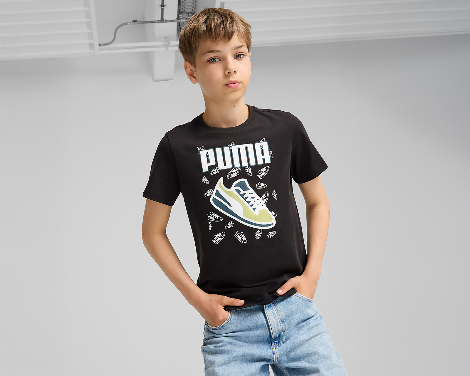Foto 4 pulgar | Foto 3 | Playera Puma Manga Corta Estampada para Niño