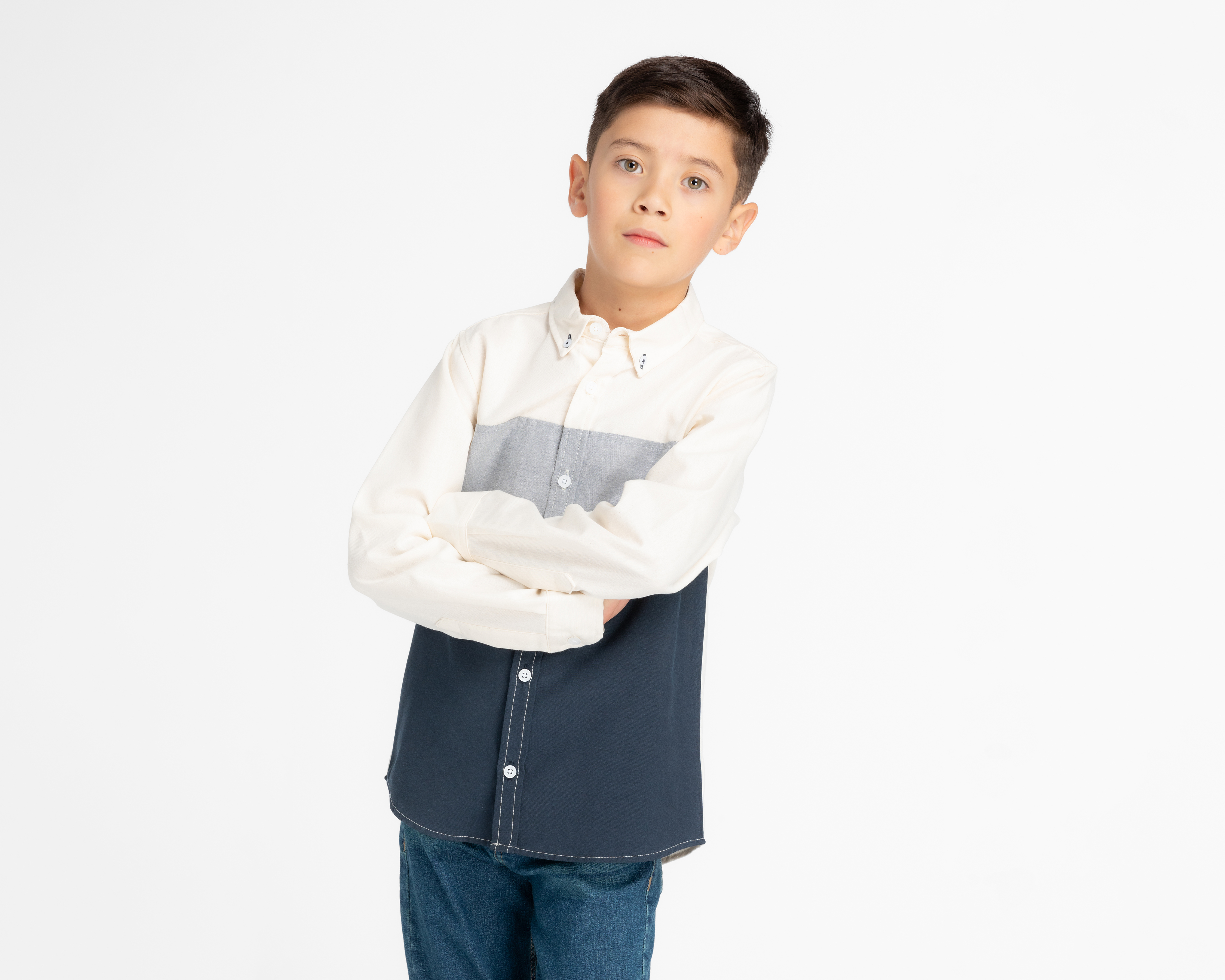 Camisa de Cuello Americano Multicolor Refill para Niño