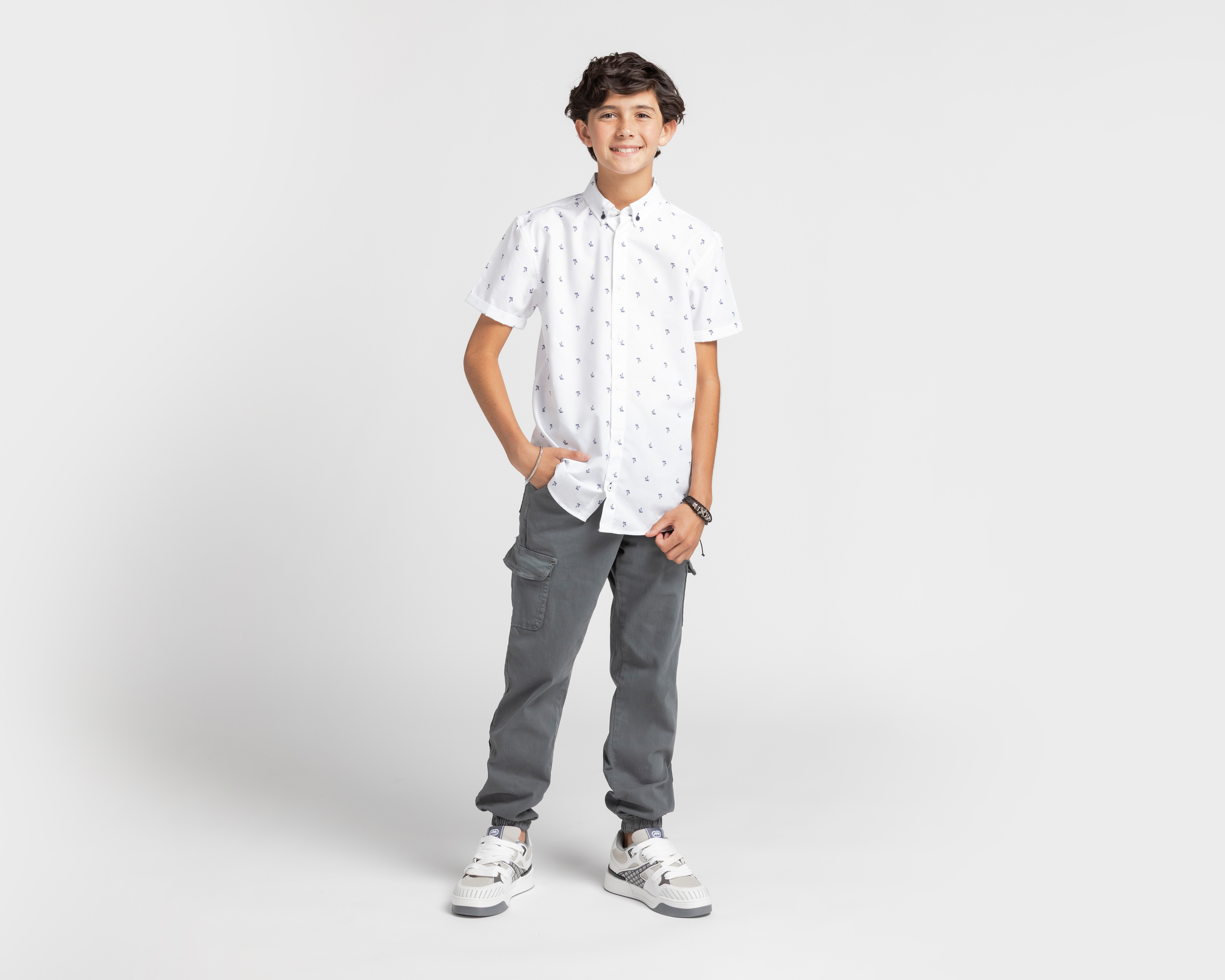 Foto 3 pulgar | Foto 2 | Camisa Refill Manga Corta con Palmeras Juvenil