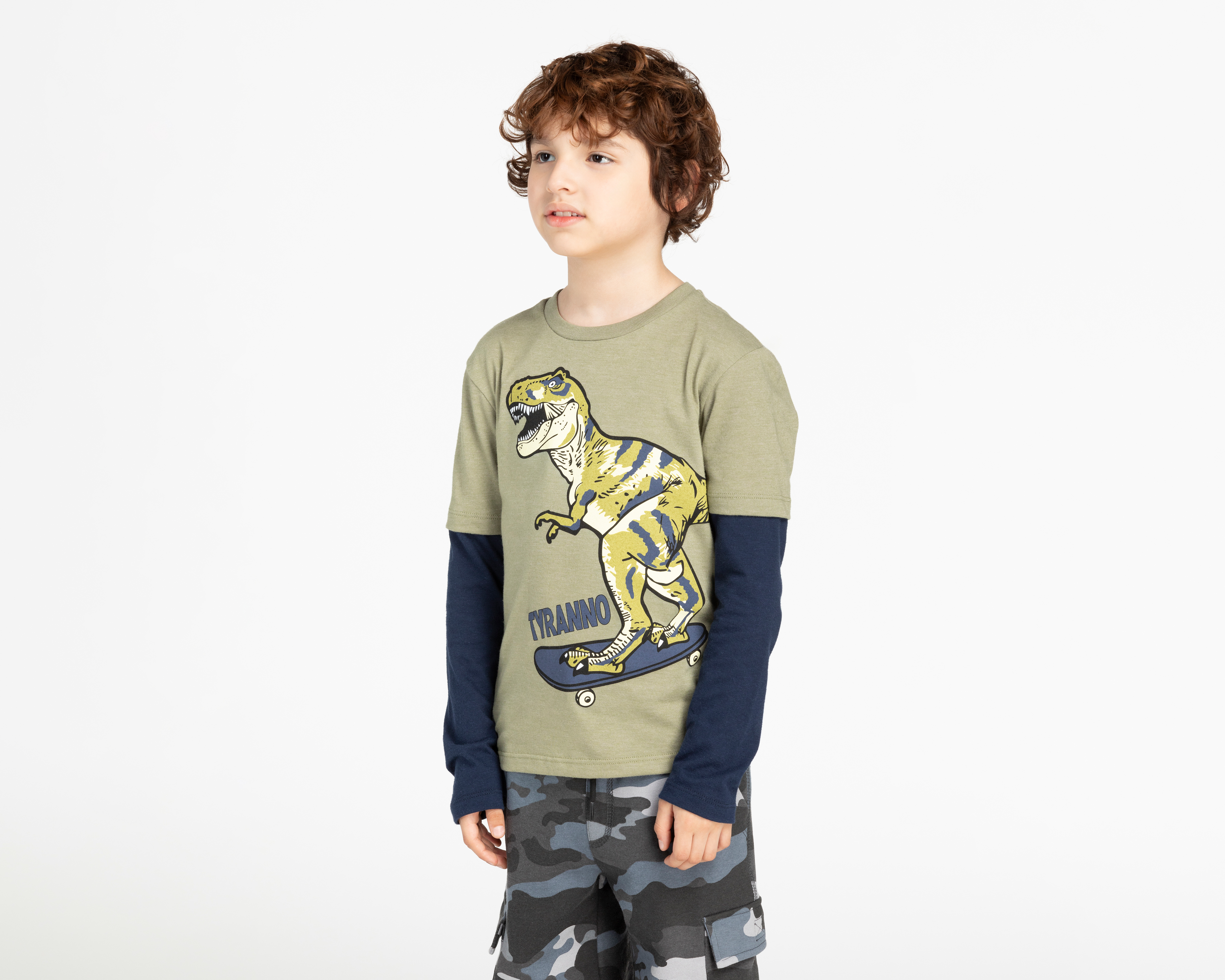 Foto 1 | Foto 1 | Playera Refill Manga Larga Dinosaurio para Niño