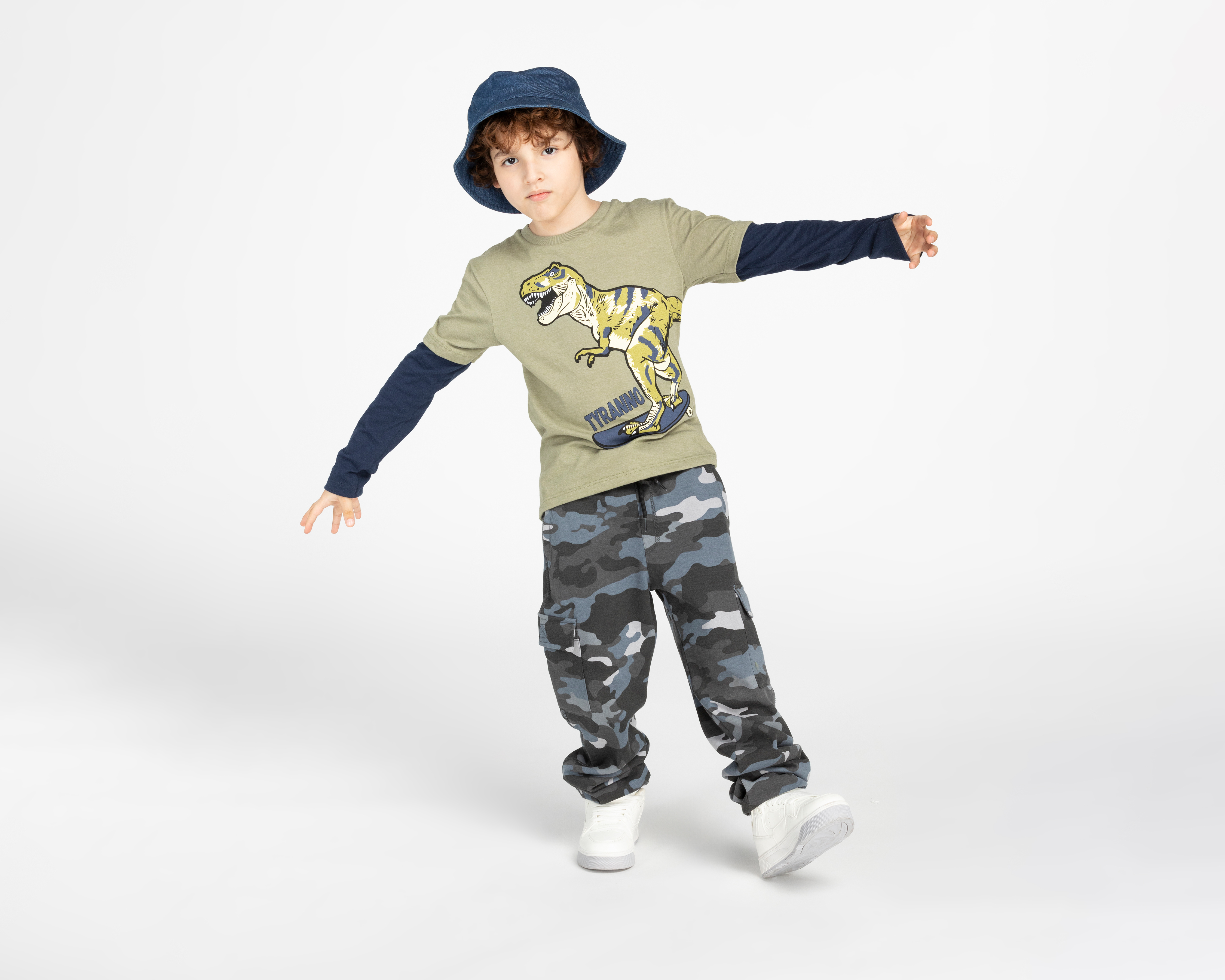 Foto 4 pulgar | Foto 3 | Playera Refill Manga Larga Dinosaurio para Niño