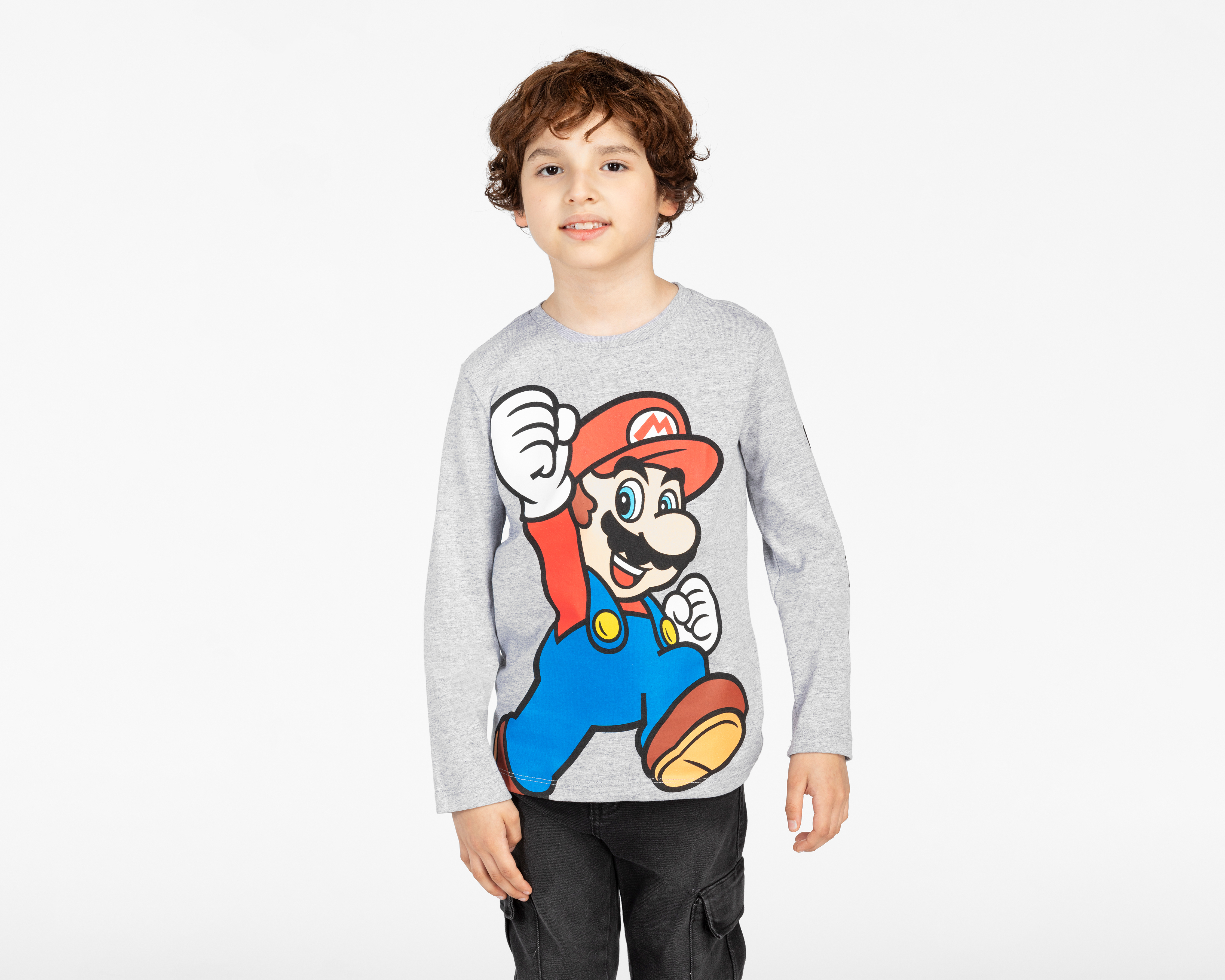 Foto 2 pulgar | Foto 1 | Playera Mario Bro's Manga Larga Estampada para Niño
