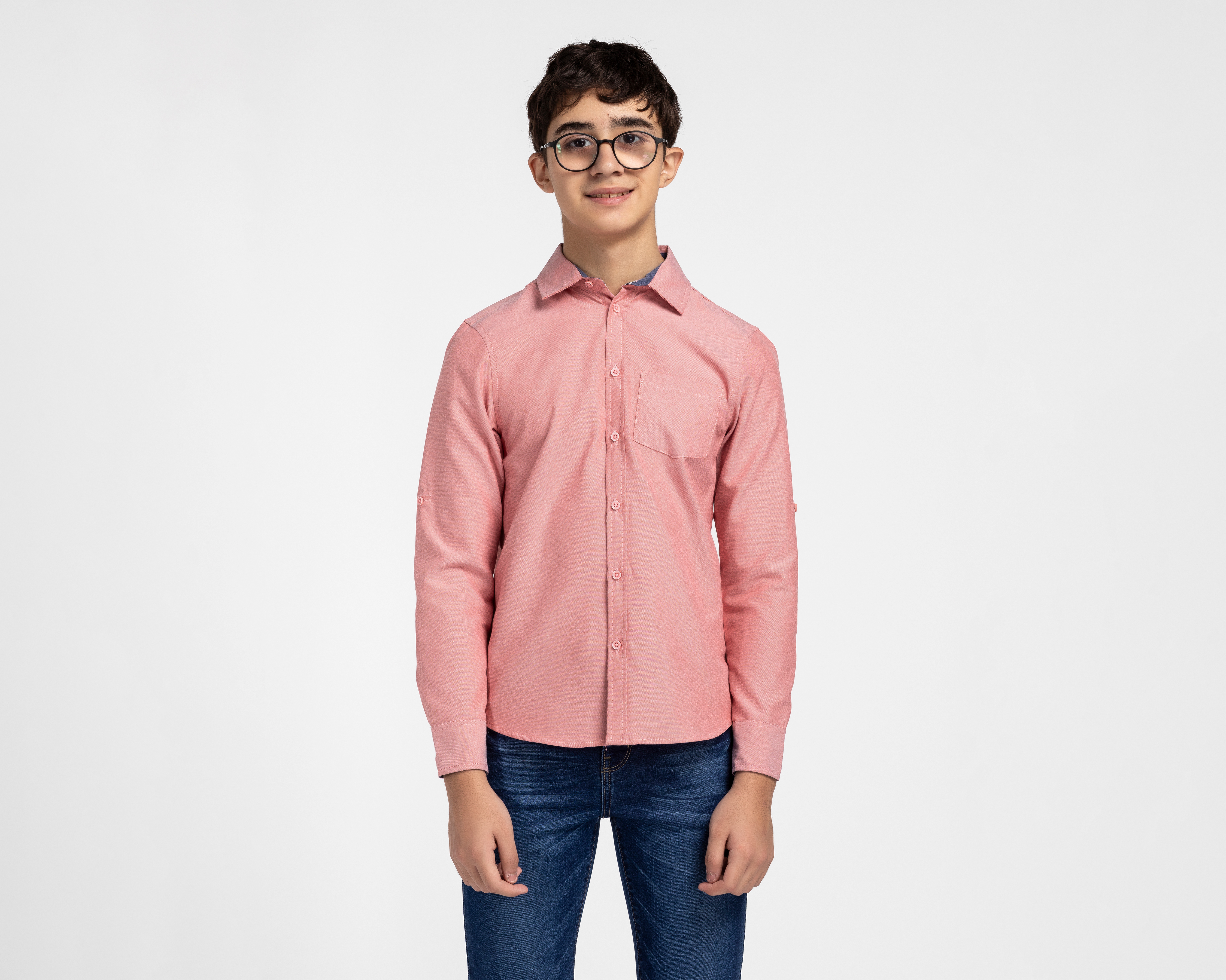 Camisa de Cuello Americano Rosa Refill para Niño