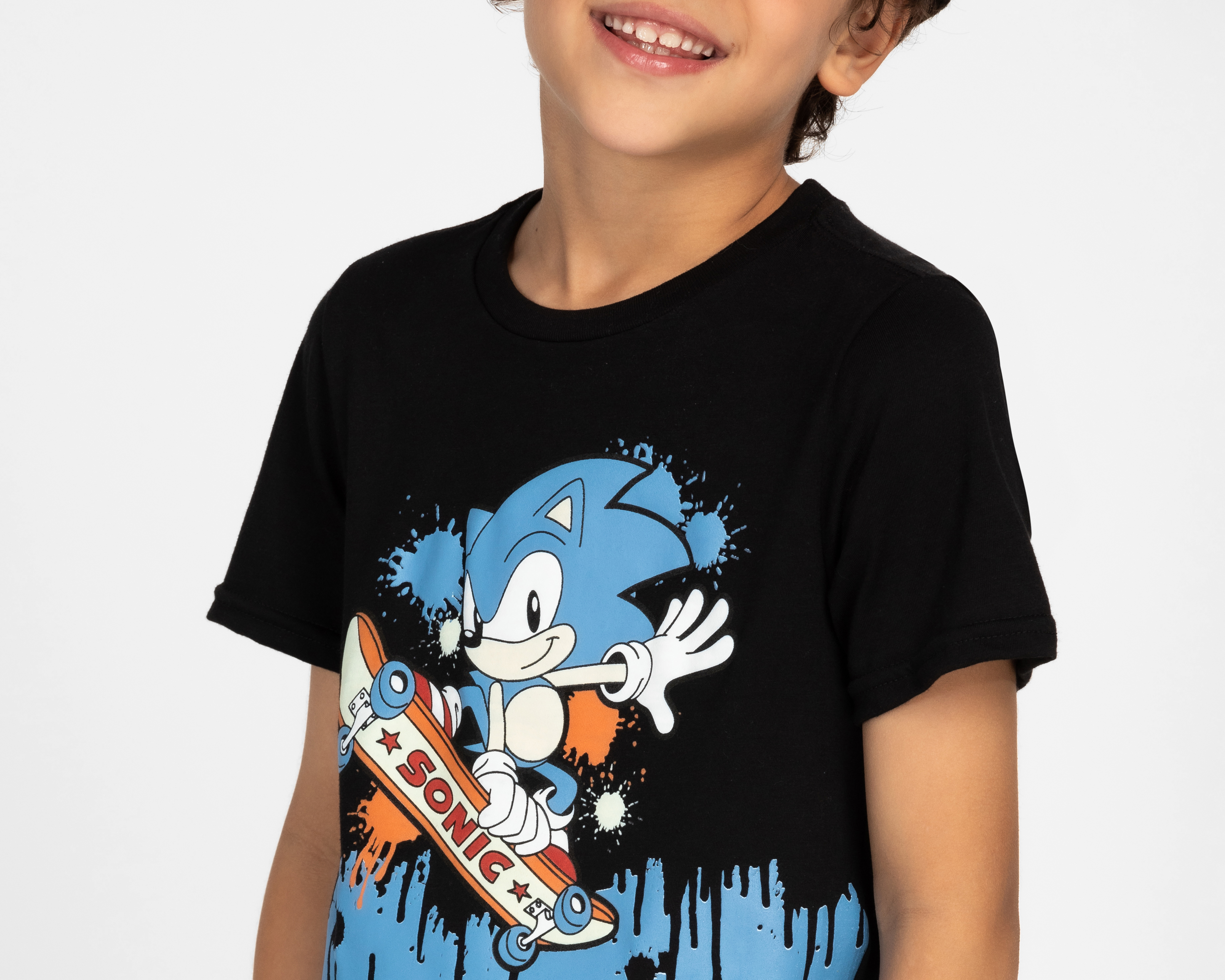 Foto 4 pulgar | Foto 3 | Playera Sonic Manga Corta Estampada para Niño