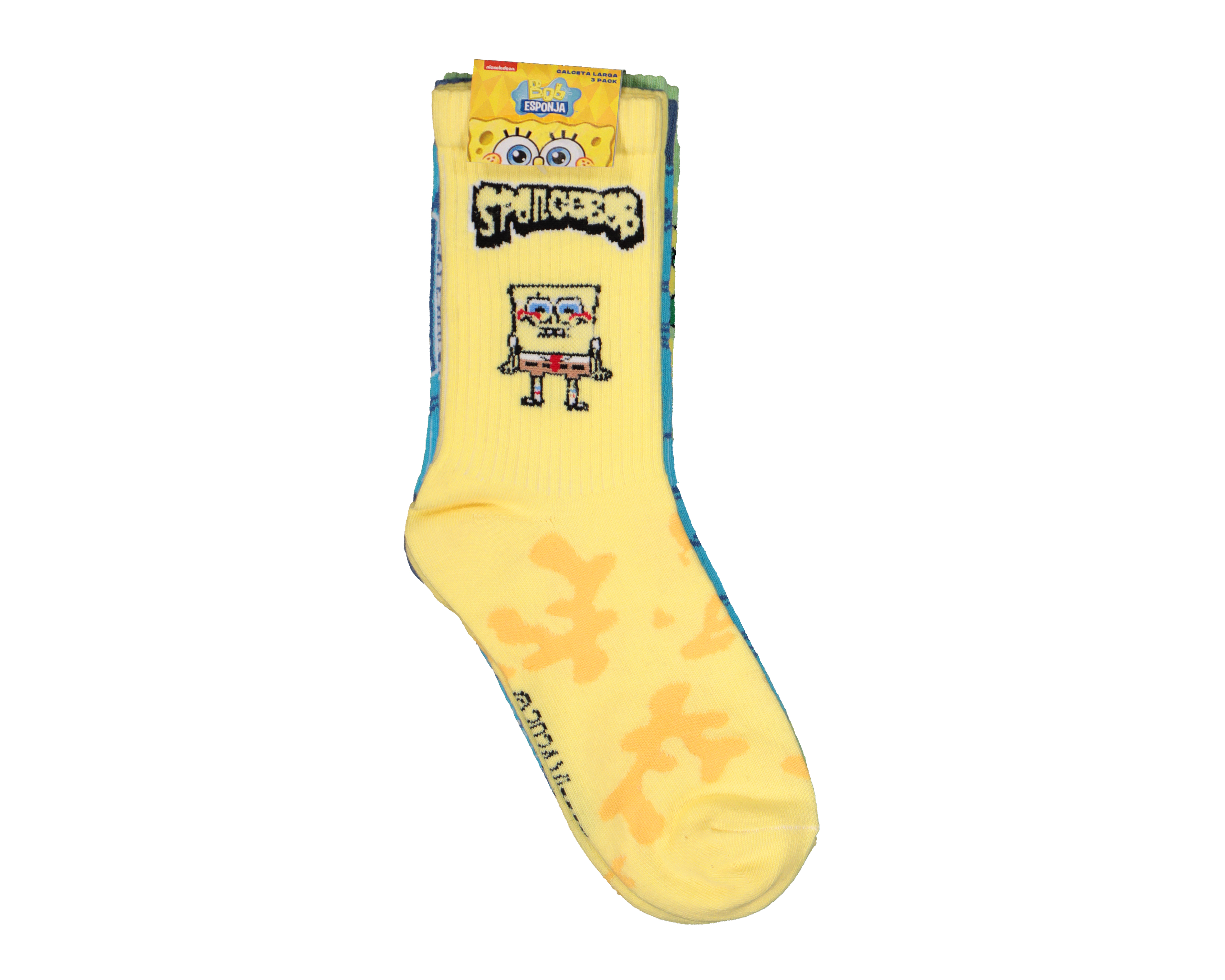 Foto 4 pulgar | Foto 3 | Calcetas Largas Bob Esponja para Niño 3 pares