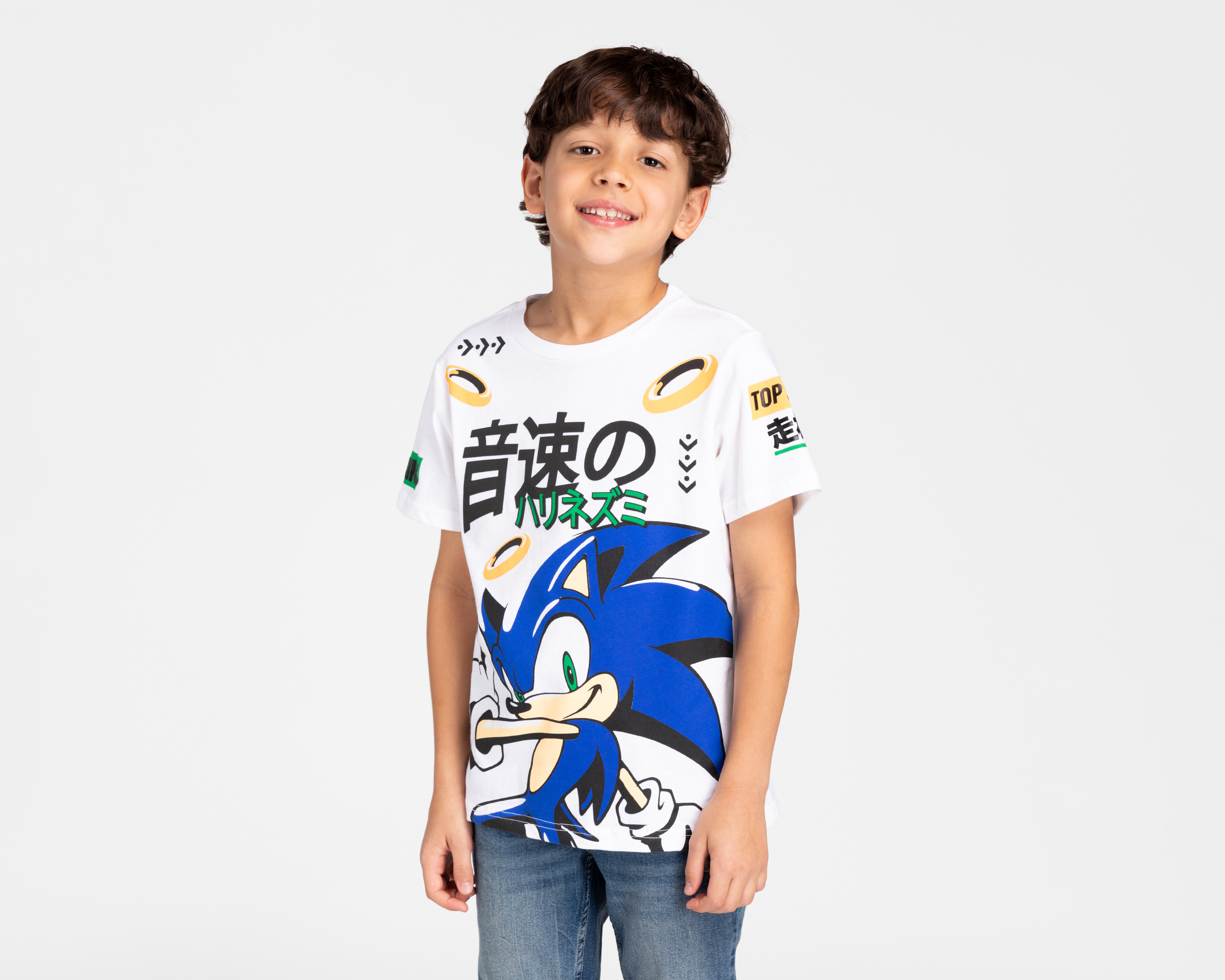 Foto 2 pulgar | Foto 1 | Playera Sonic Manga Corta Estampada para Niño