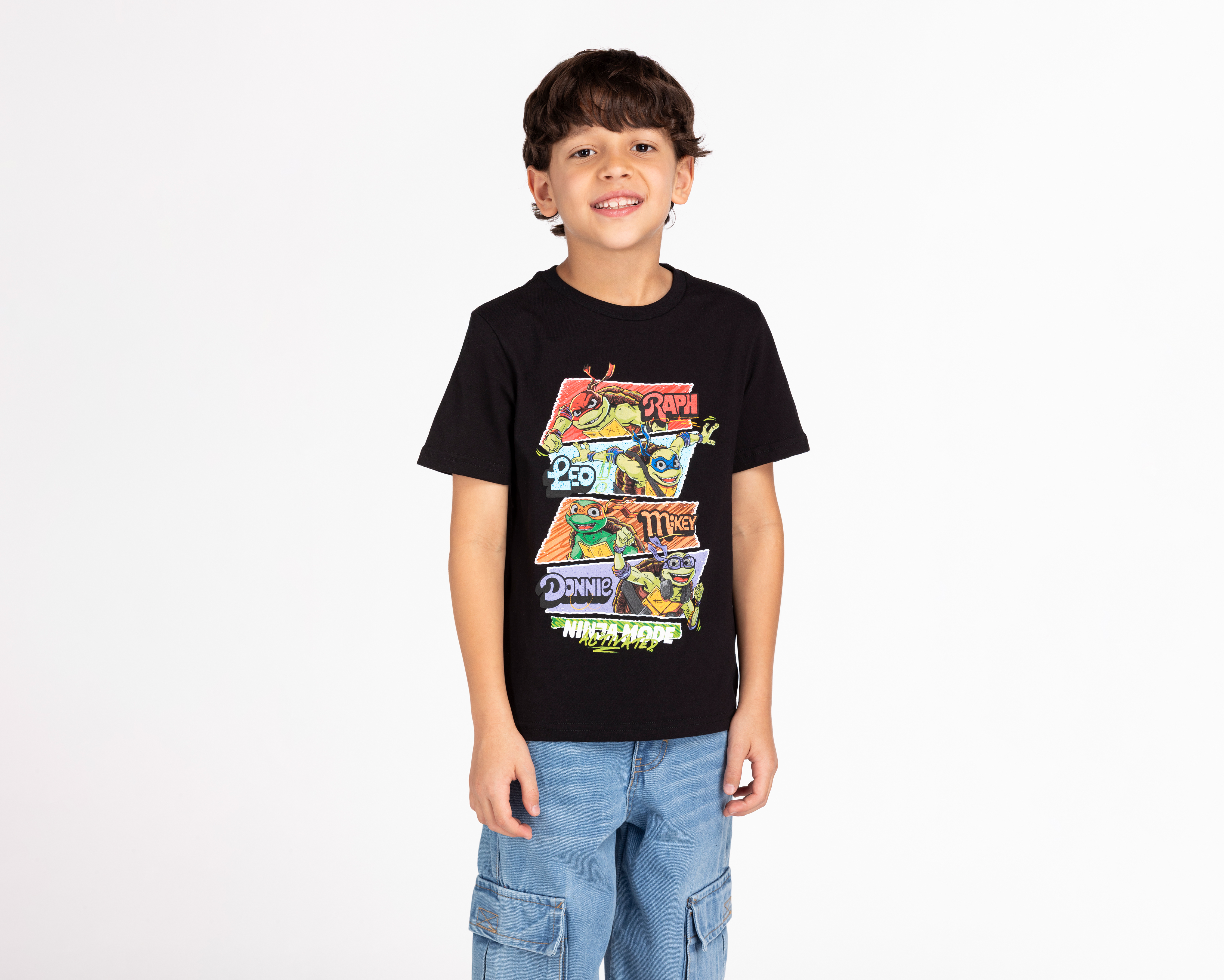 Playera Tortugas Ninja Manga Corta Estampada para Niño