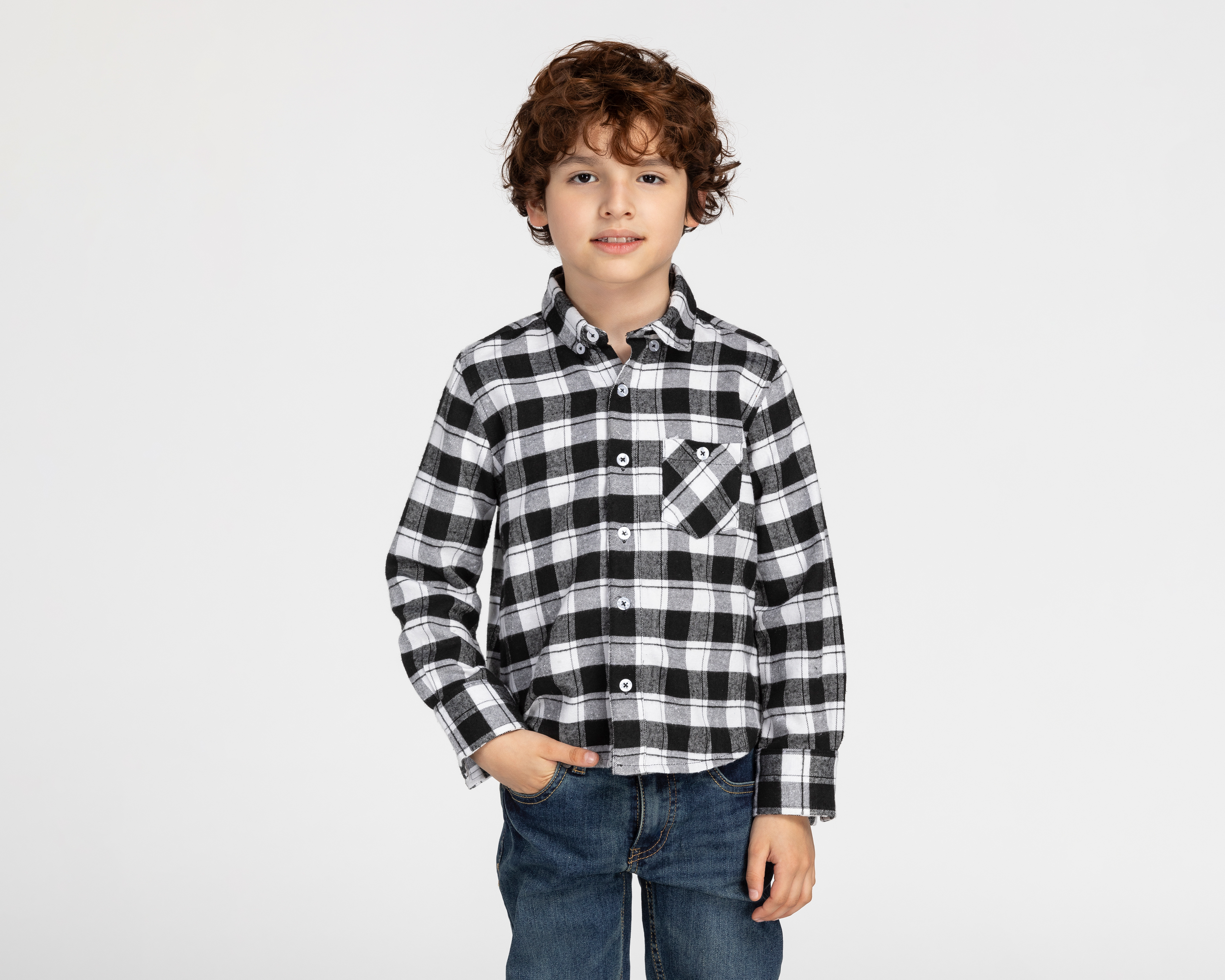 Camisa Refill Manga Larga a Cuadros Juvenil