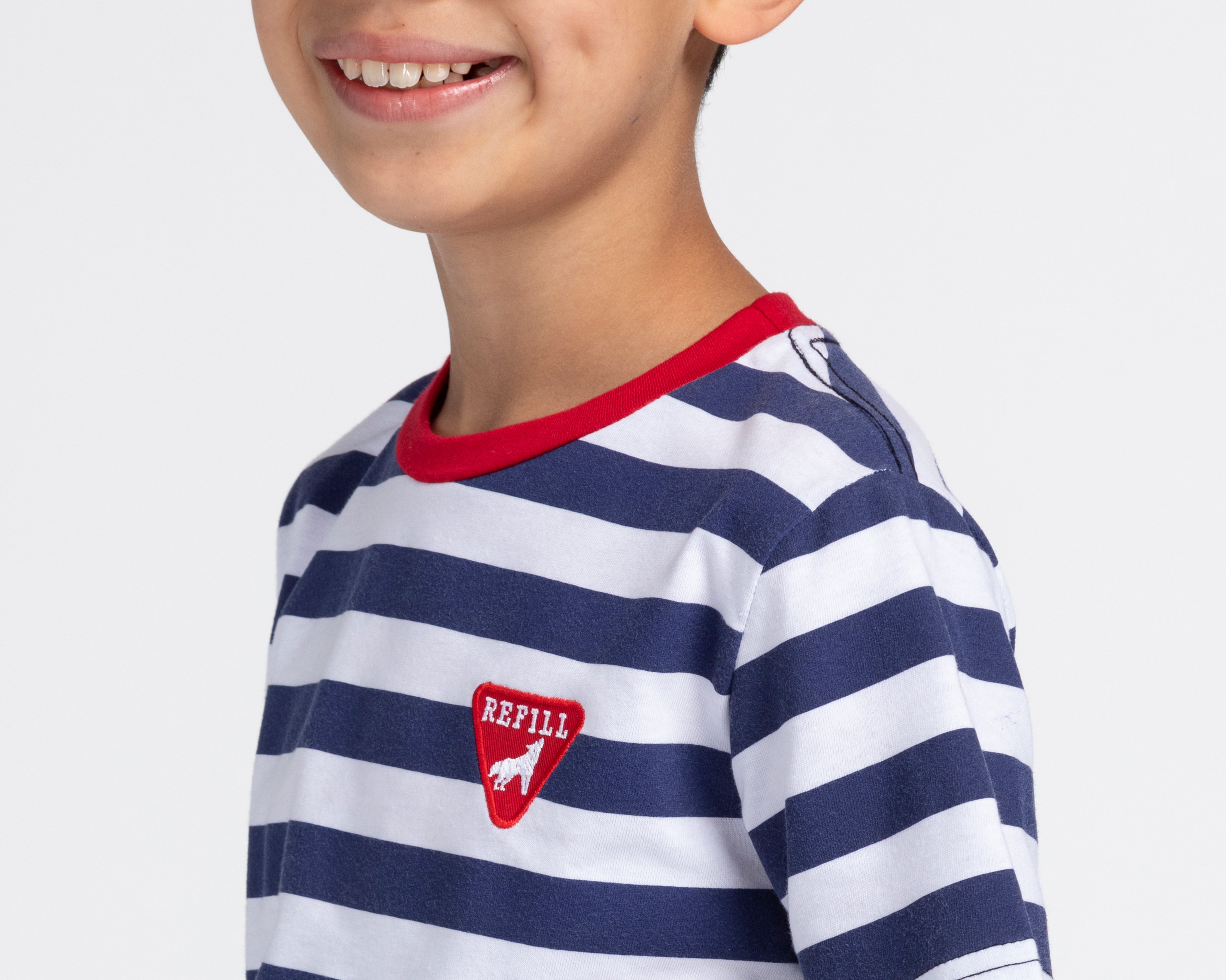 Foto 5 pulgar | Foto 4 | Playera Refill Manga Corta a Rayas para Niño