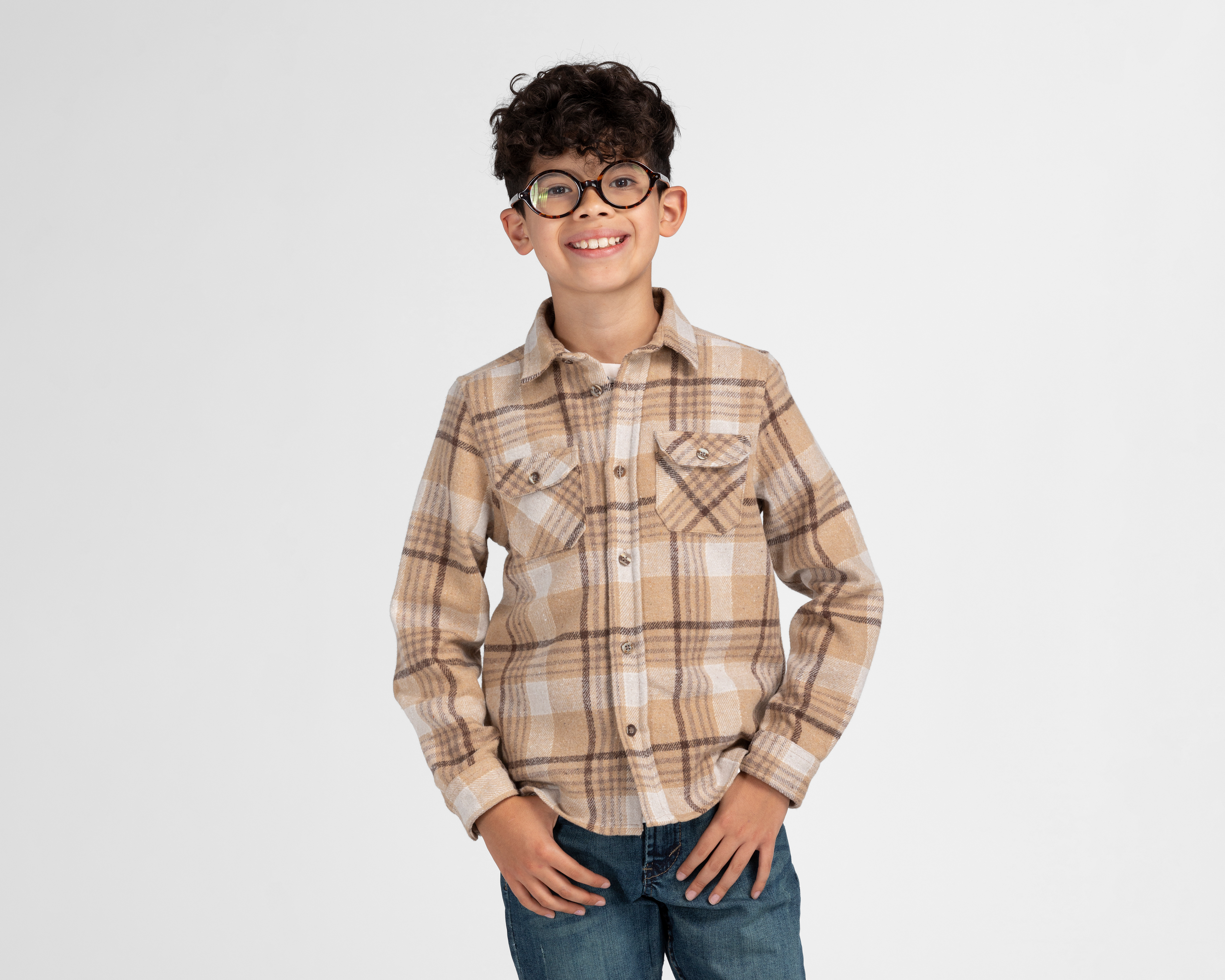 Foto 2 pulgar | Foto 1 | Camisa Refill Manga Larga a Cuadros Juvenil