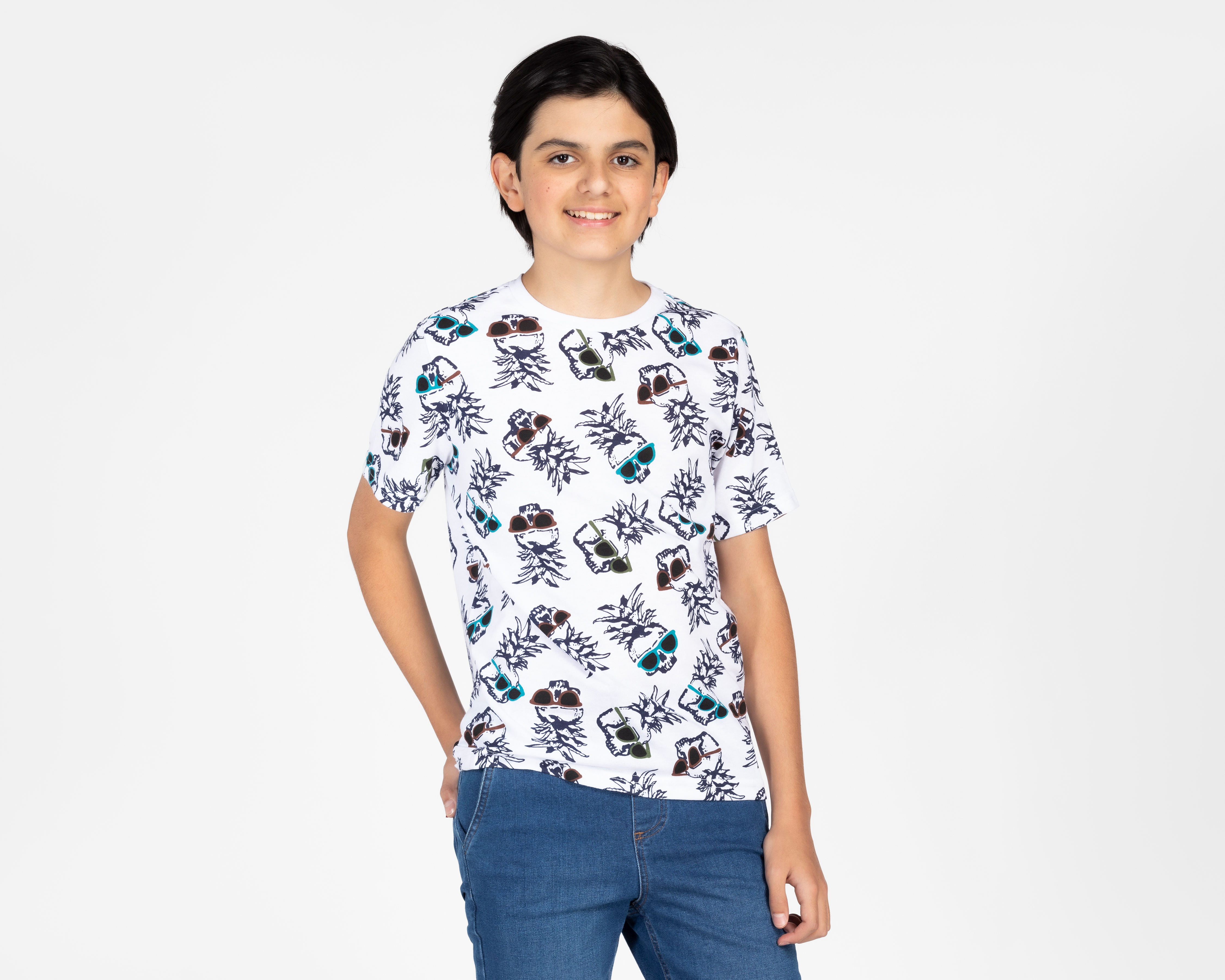 Foto 2 pulgar | Foto 1 | Playera Rio Beach Manga Corta con Miniprint para Niño