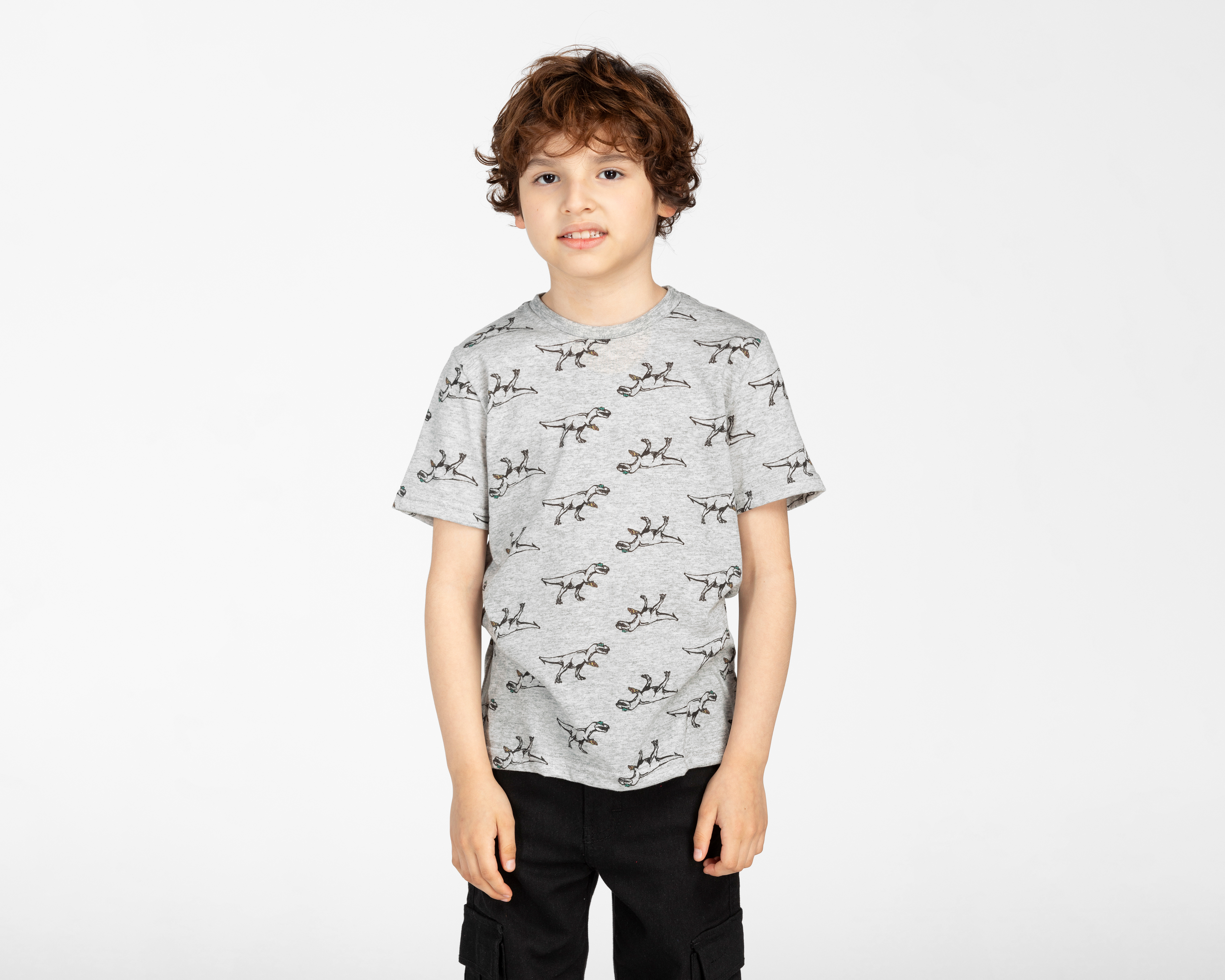 Playera Refill Manga Corta con Print de Dinosaurios para Niño