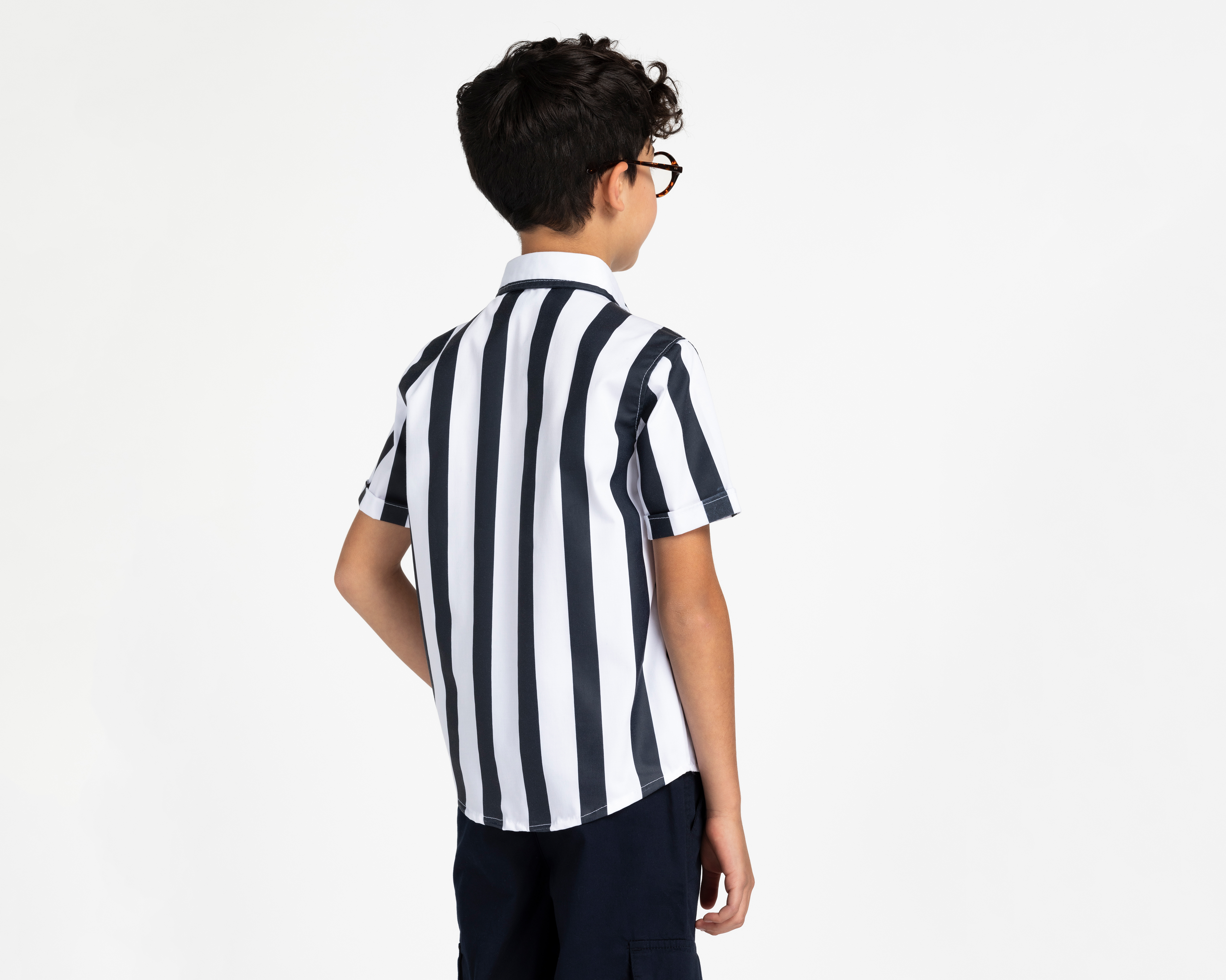 Foto 4 pulgar | Foto 3 | Camisa Refill Manga Corta a Rayas para Niño