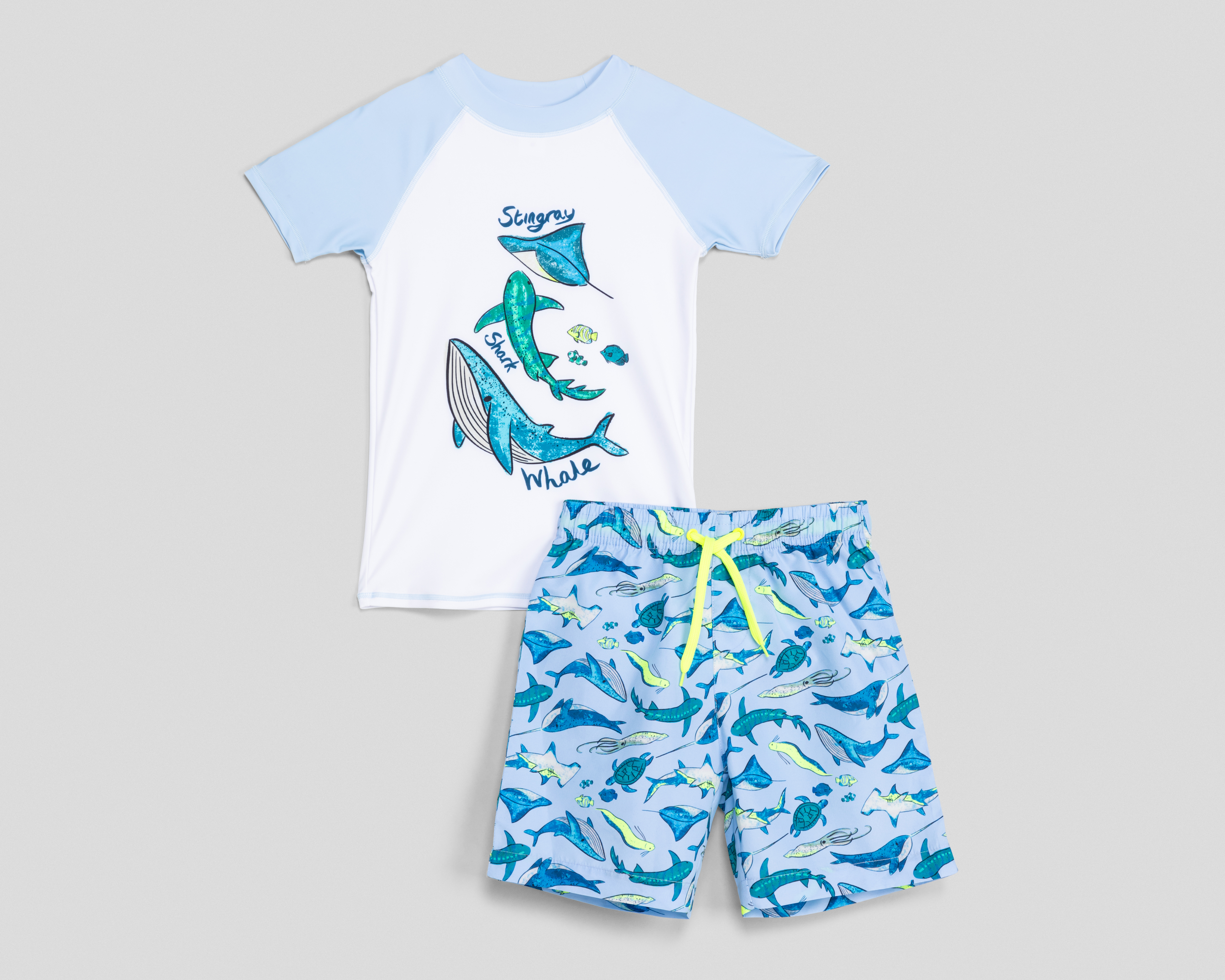 Foto 2 pulgar | Foto 1 | Traje de Baño Rio Beach Print de Tiburones para Niño 2 Piezas