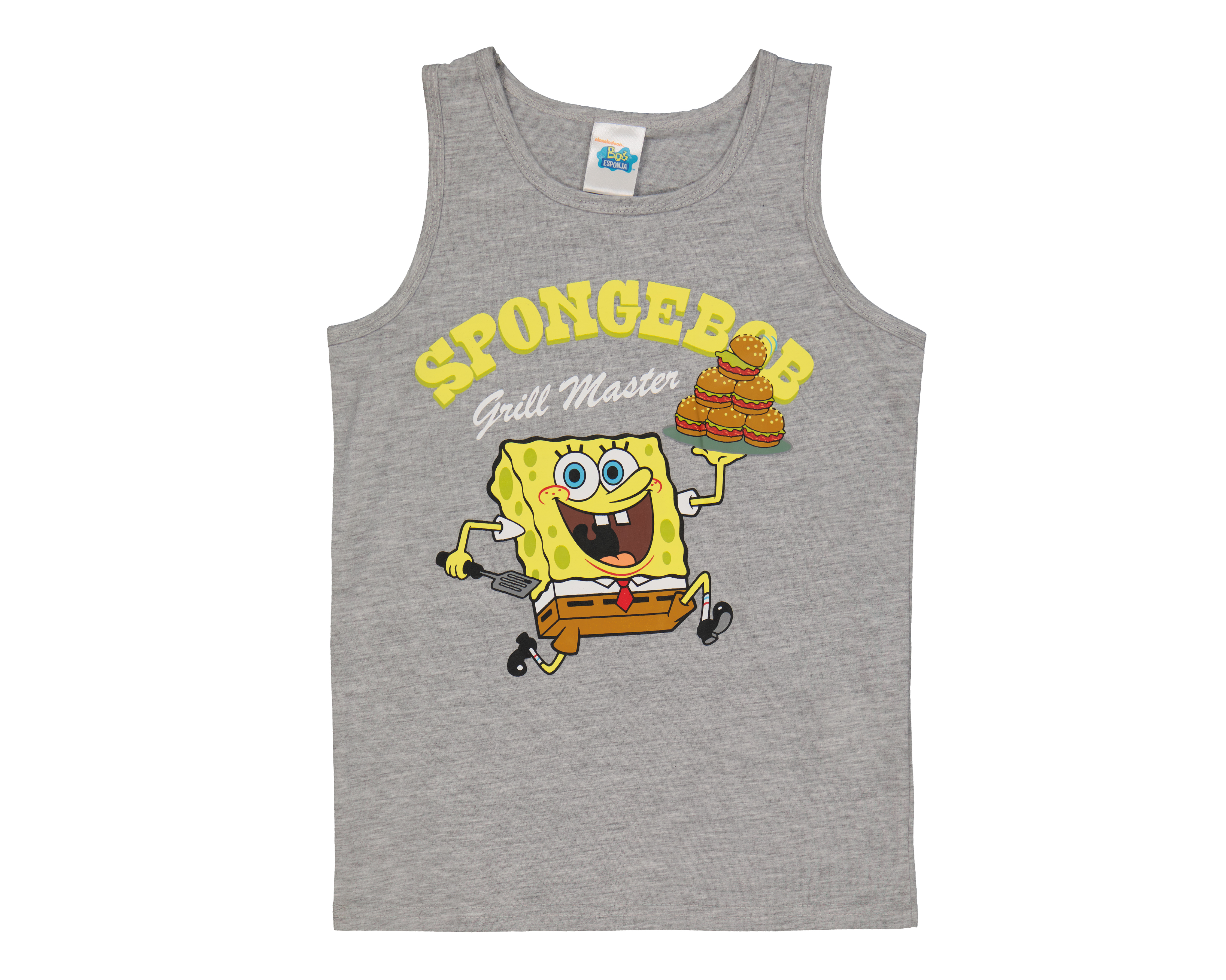 Foto 2 pulgar | Foto 1 | Playera Bob Esponja sin Mangas Gris para Niño