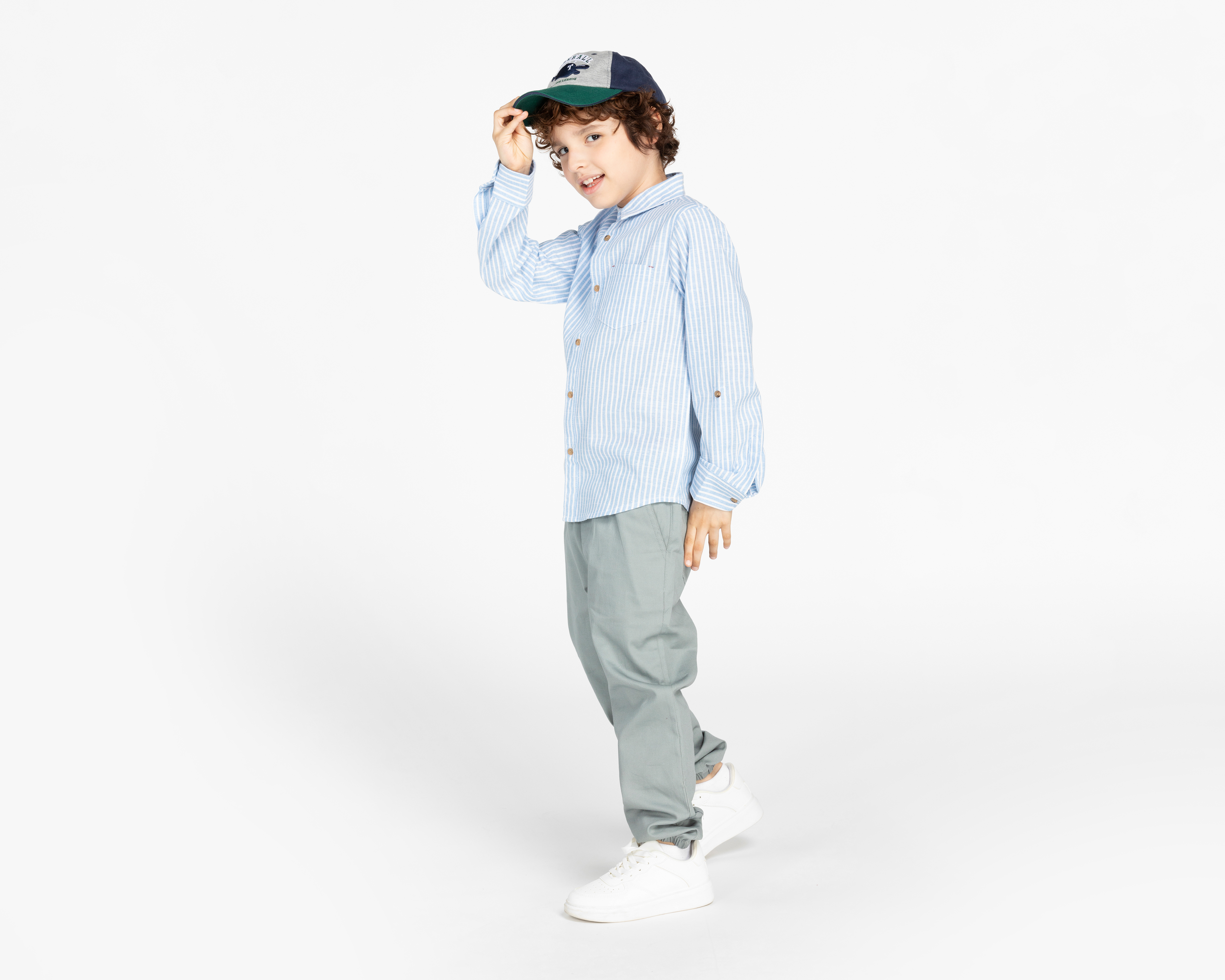 Foto 4 pulgar | Foto 3 | Camisa Refill Manga Larga a Rayas para Niño