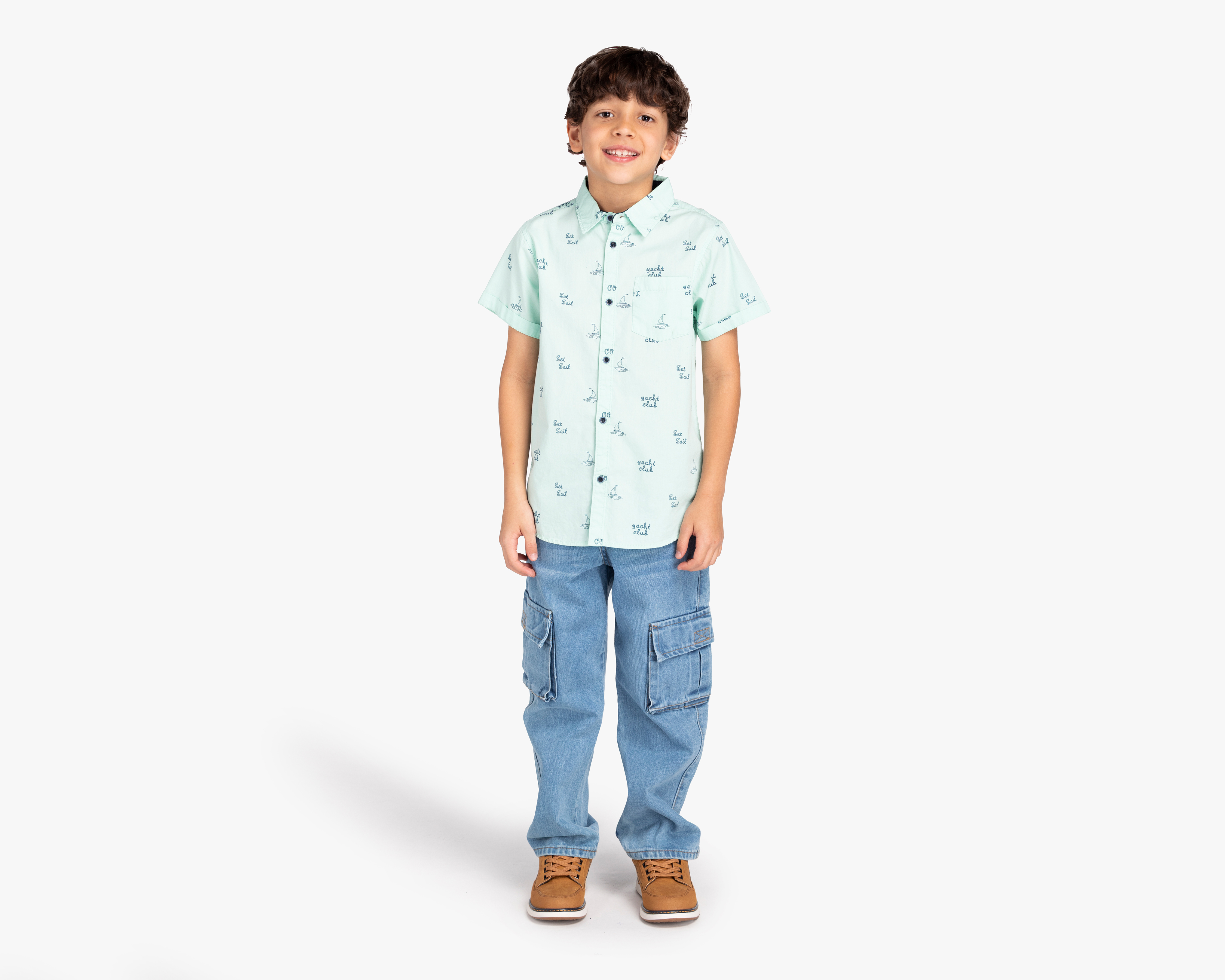 Foto 4 pulgar | Foto 2 | Camisa Refill Manga Corta Estampada para Niño