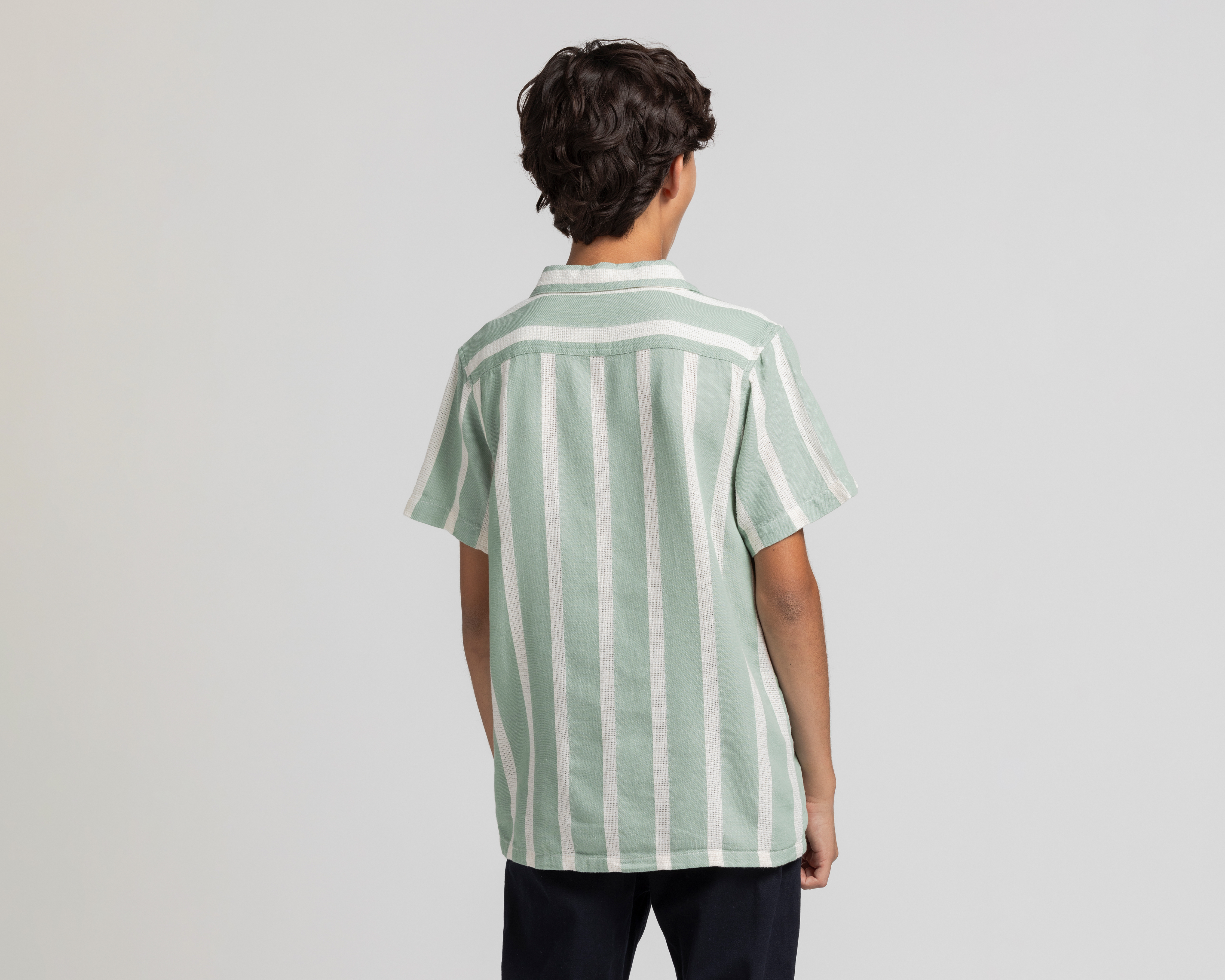 Foto 4 pulgar | Foto 3 | Camisa Refill Manga Corta a Rayas para Niño