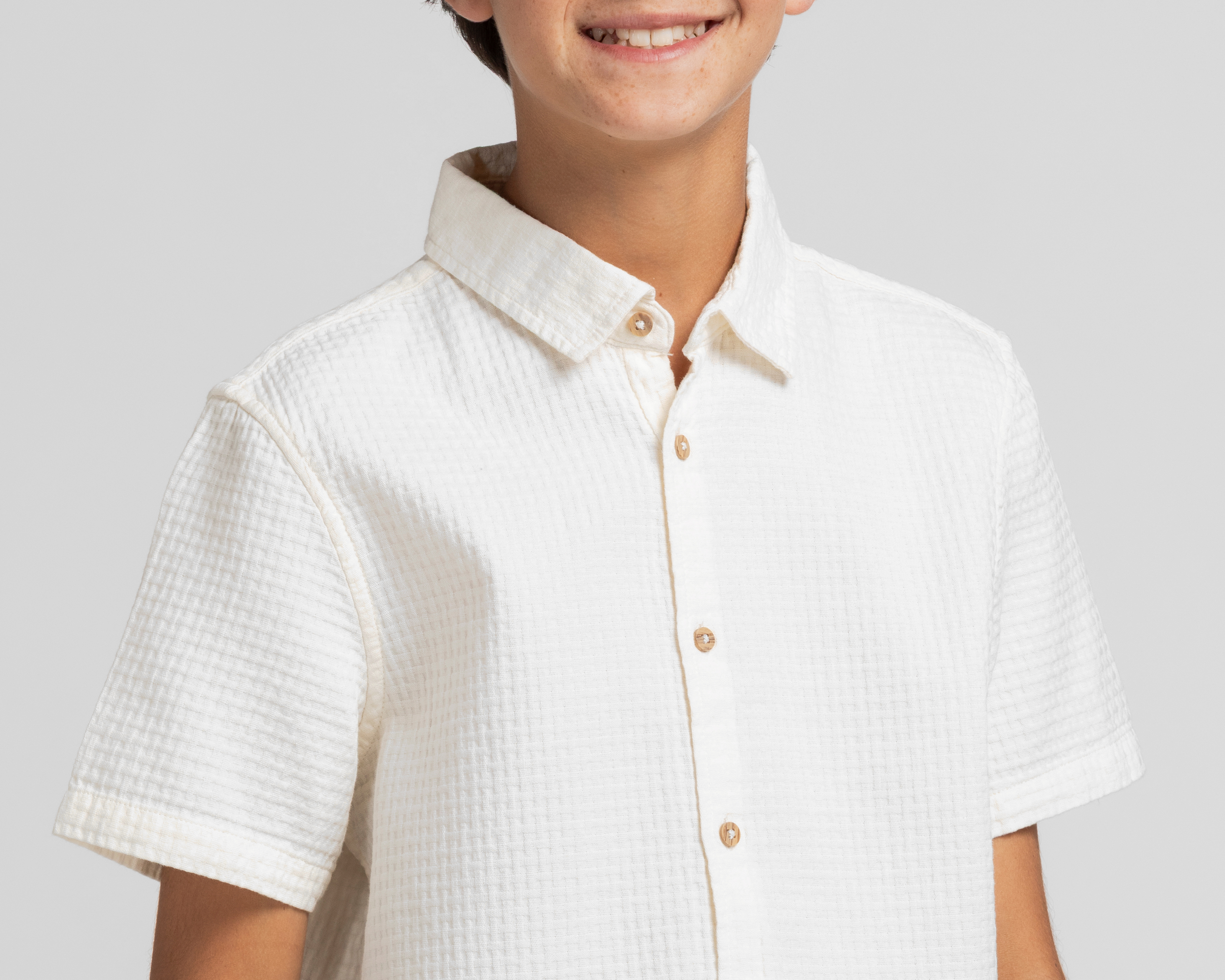 Foto 5 pulgar | Foto 4 | Camisa Refill Manga Corta Beige para Niño