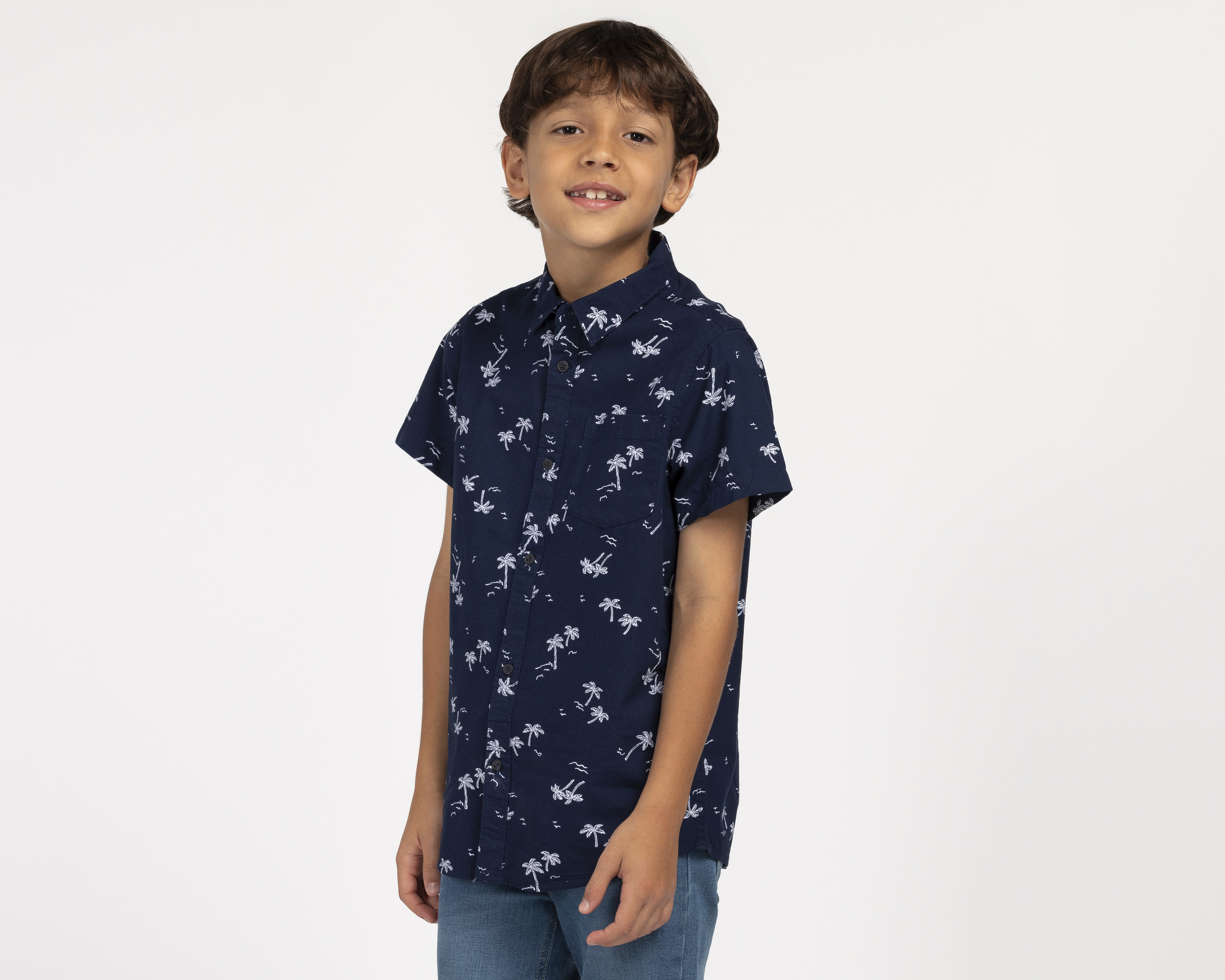 Foto 2 pulgar | Foto 1 | Camisa Cuello Americano Azul Refill para Niño