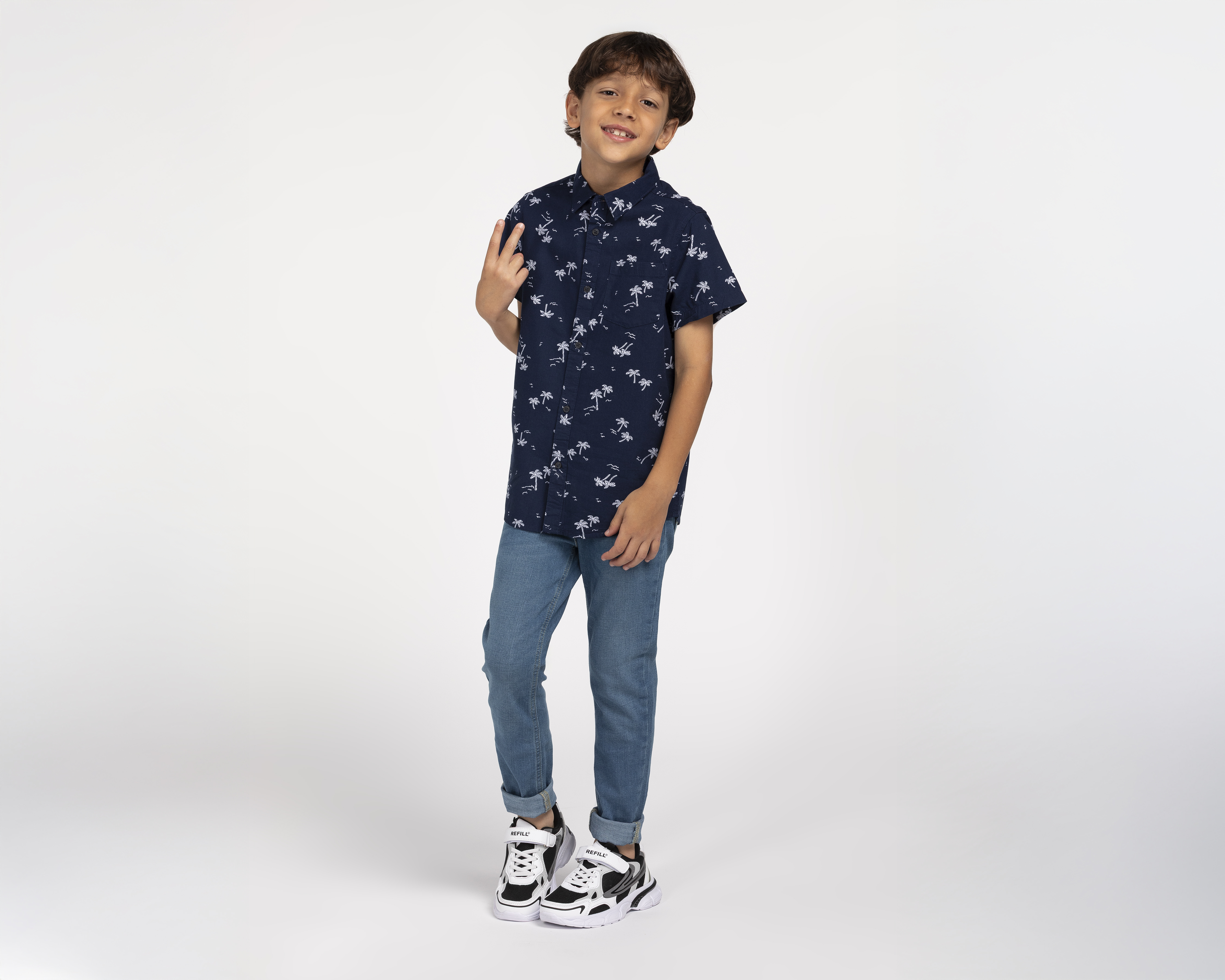 Foto 2 | Foto 2 | Camisa Cuello Americano Azul Refill para Niño