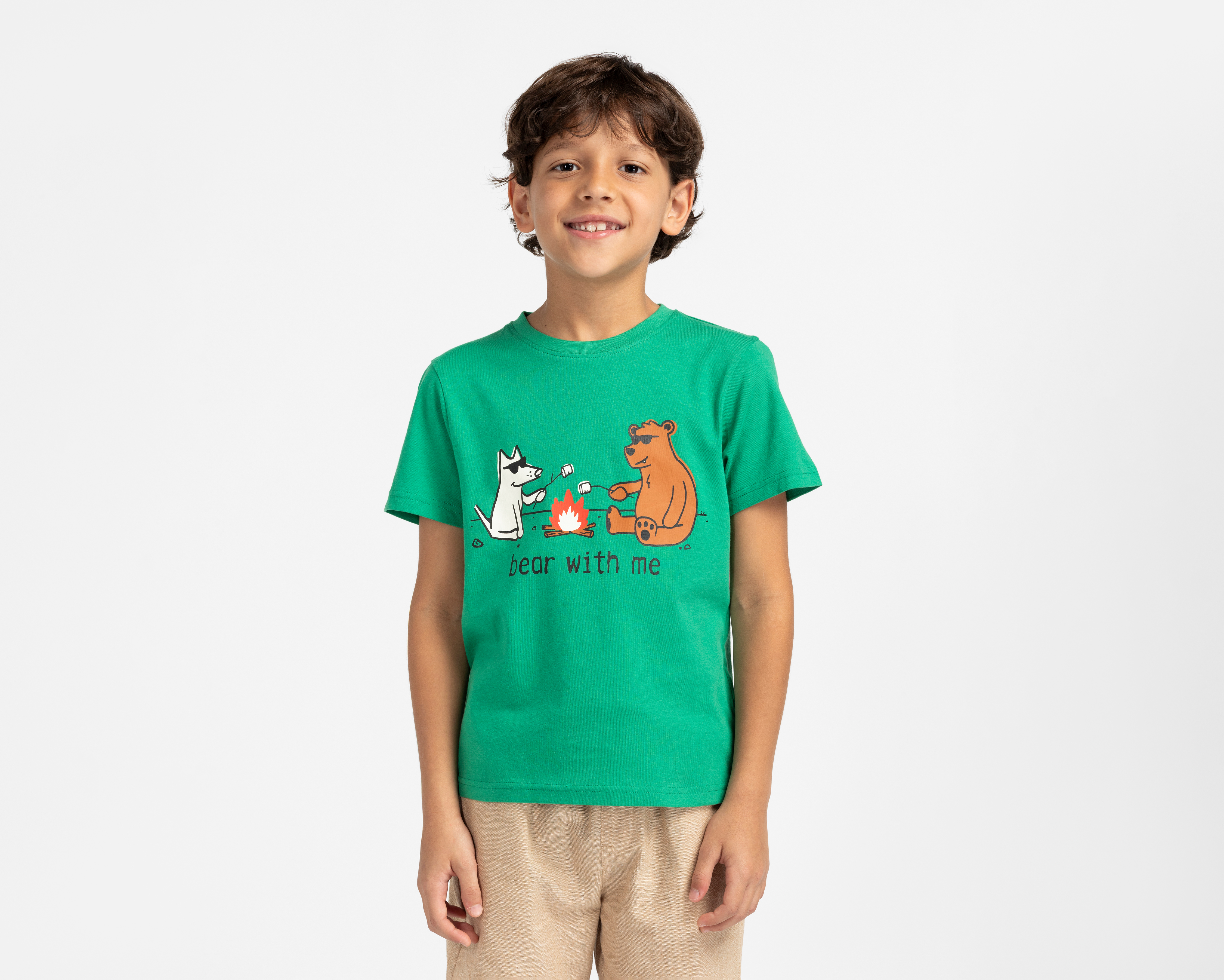 Playera Refill Manga Corta Verde para Niño