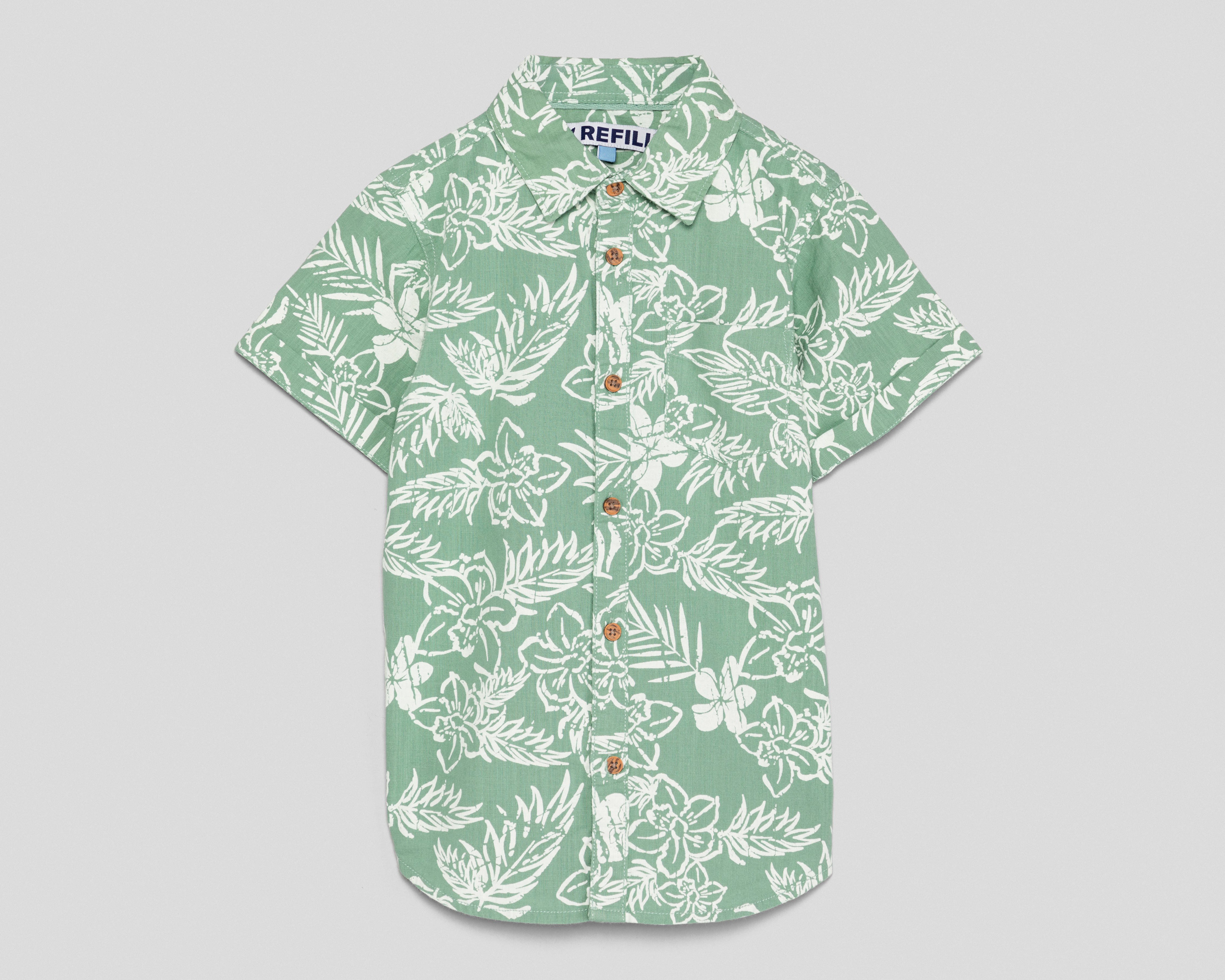 Foto 2 pulgar | Foto 1 | Camisa Refill Manga Corta Floral para Niño