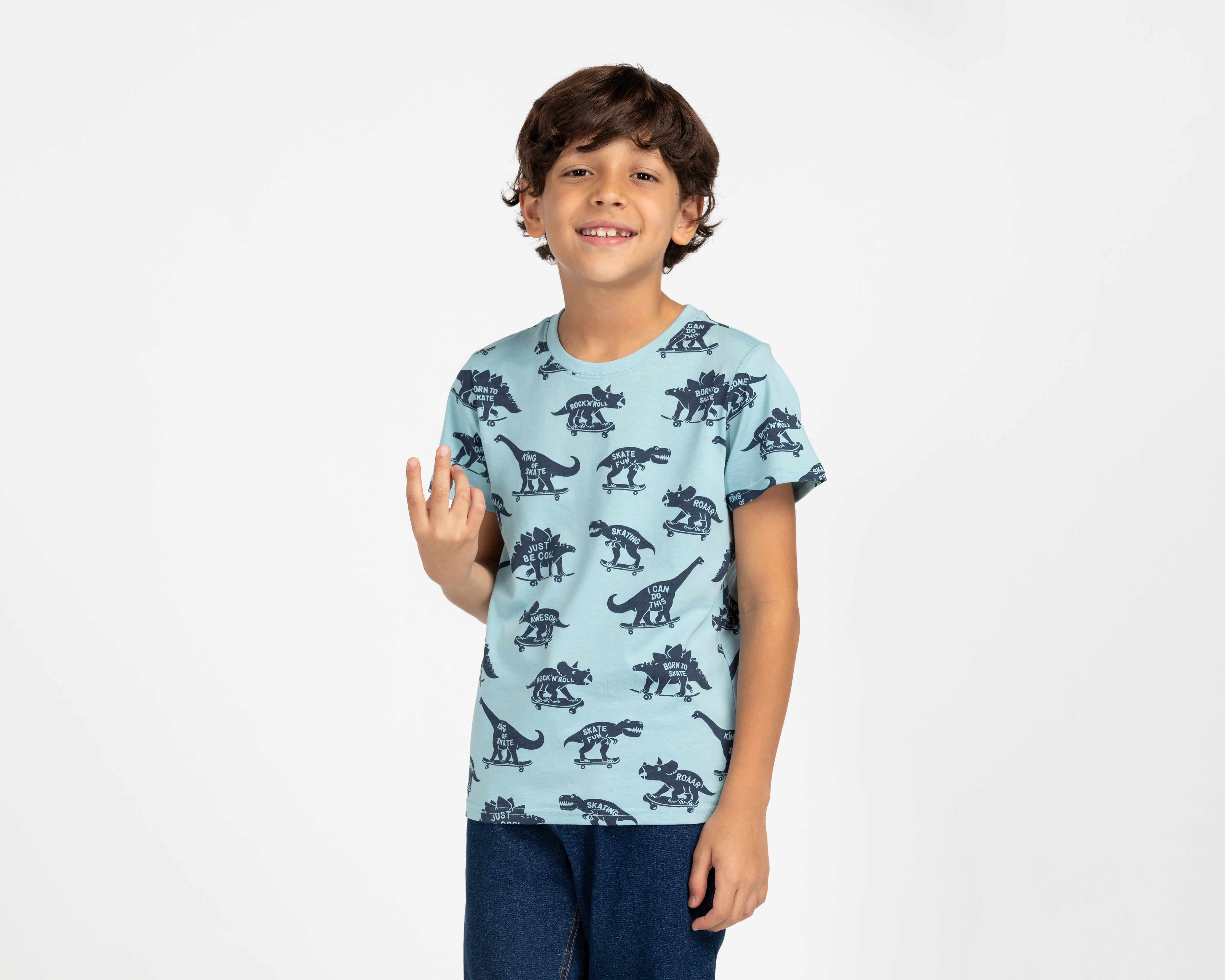 Playera Refill Manga Corta Estampada para Niño
