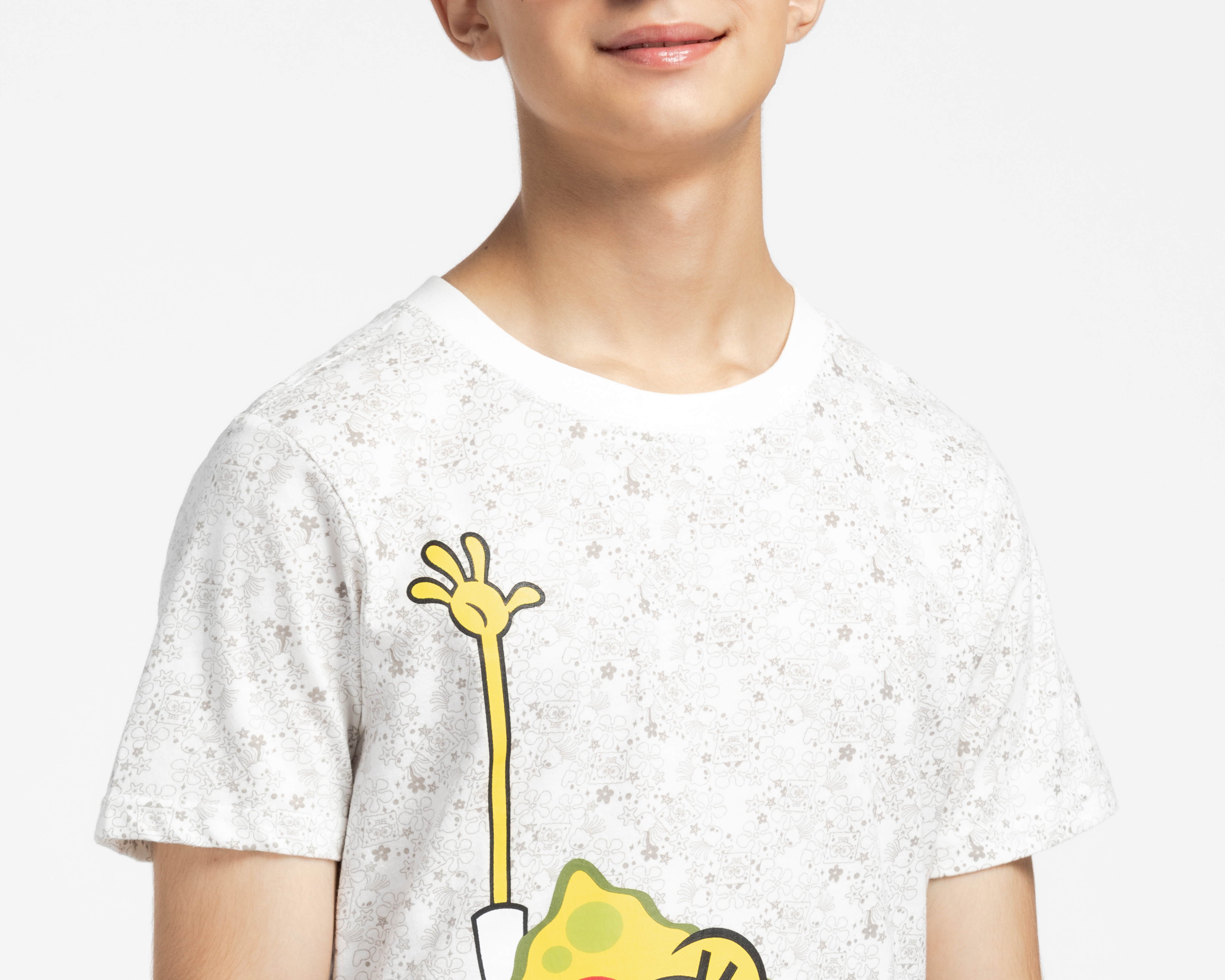Foto 4 pulgar | Foto 3 | Playera Bob Esponja Manga Corta Estampada para Niño