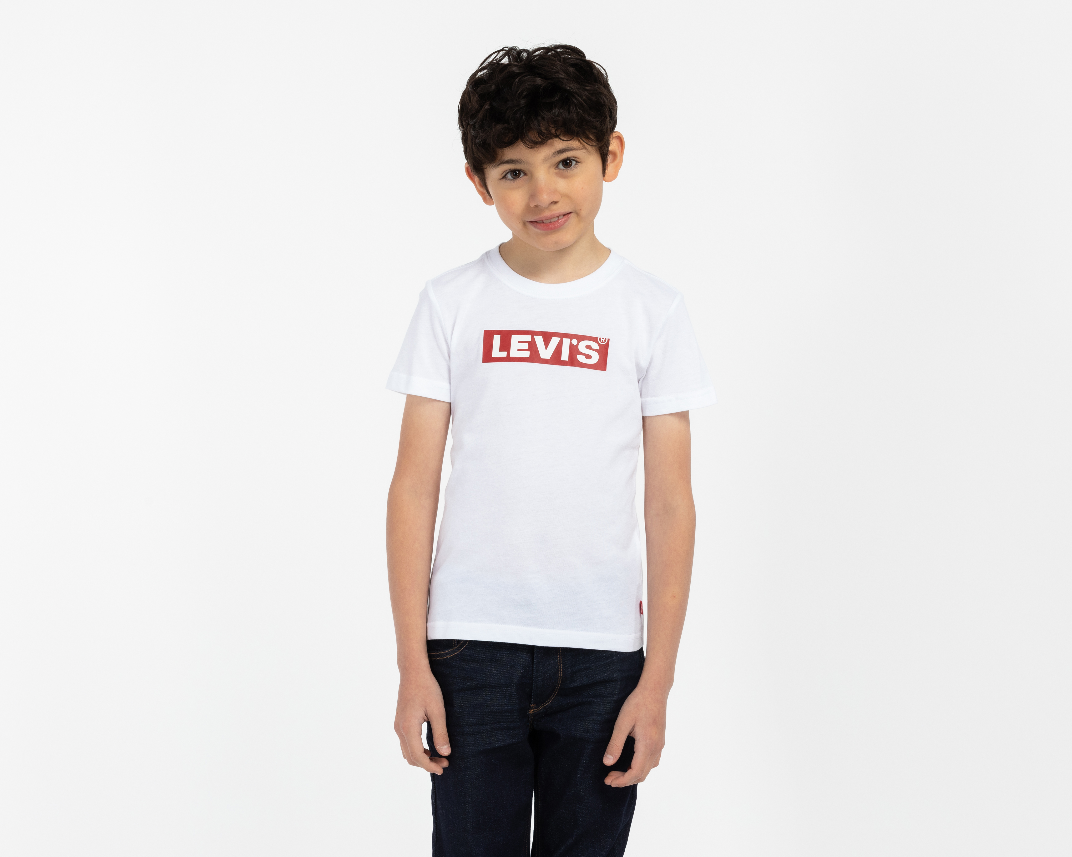 Playera Cuello Redondo Blanca Levi's para Niño