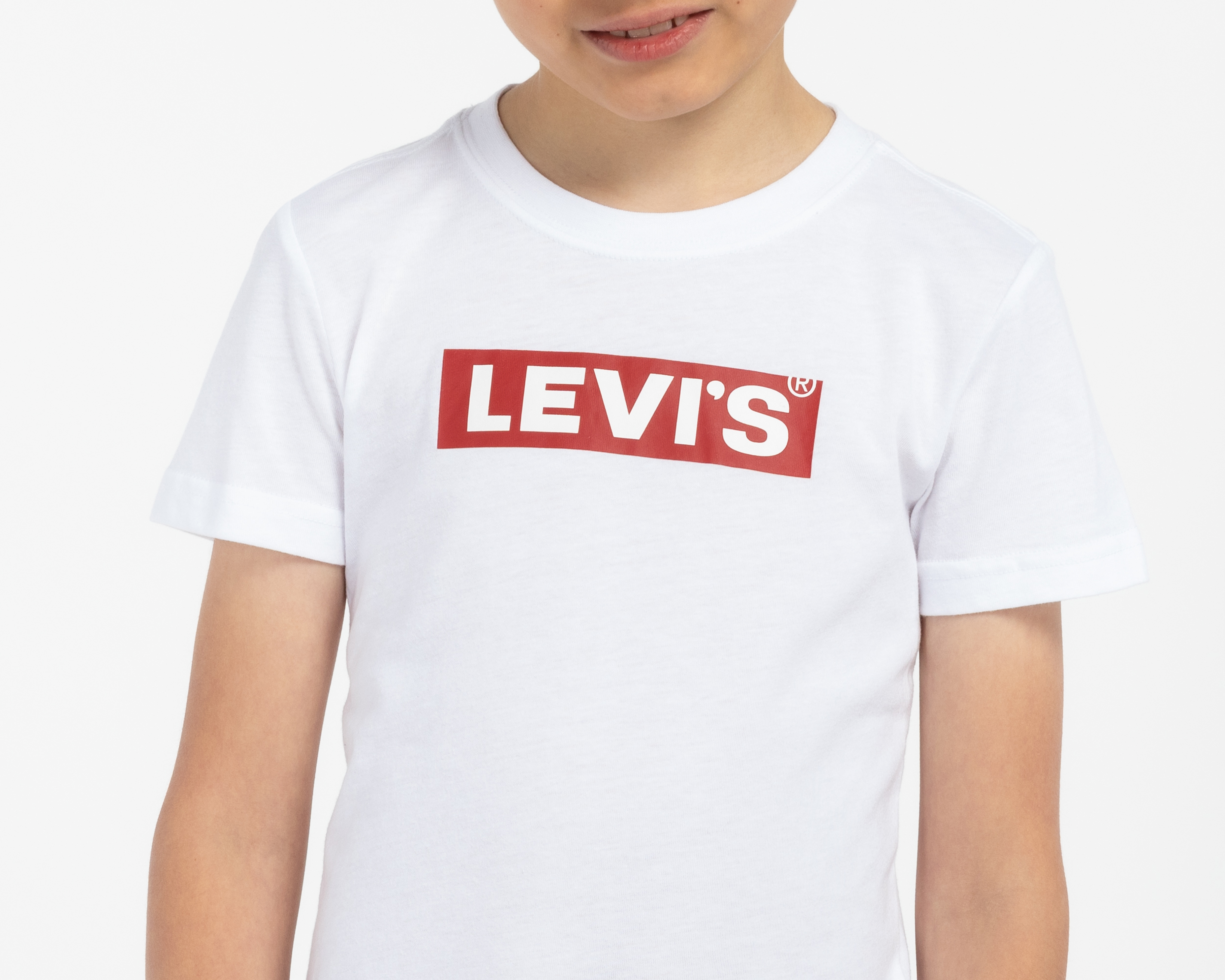 Foto 5 pulgar | Foto 4 | Playera Cuello Redondo Blanca Levi's para Niño