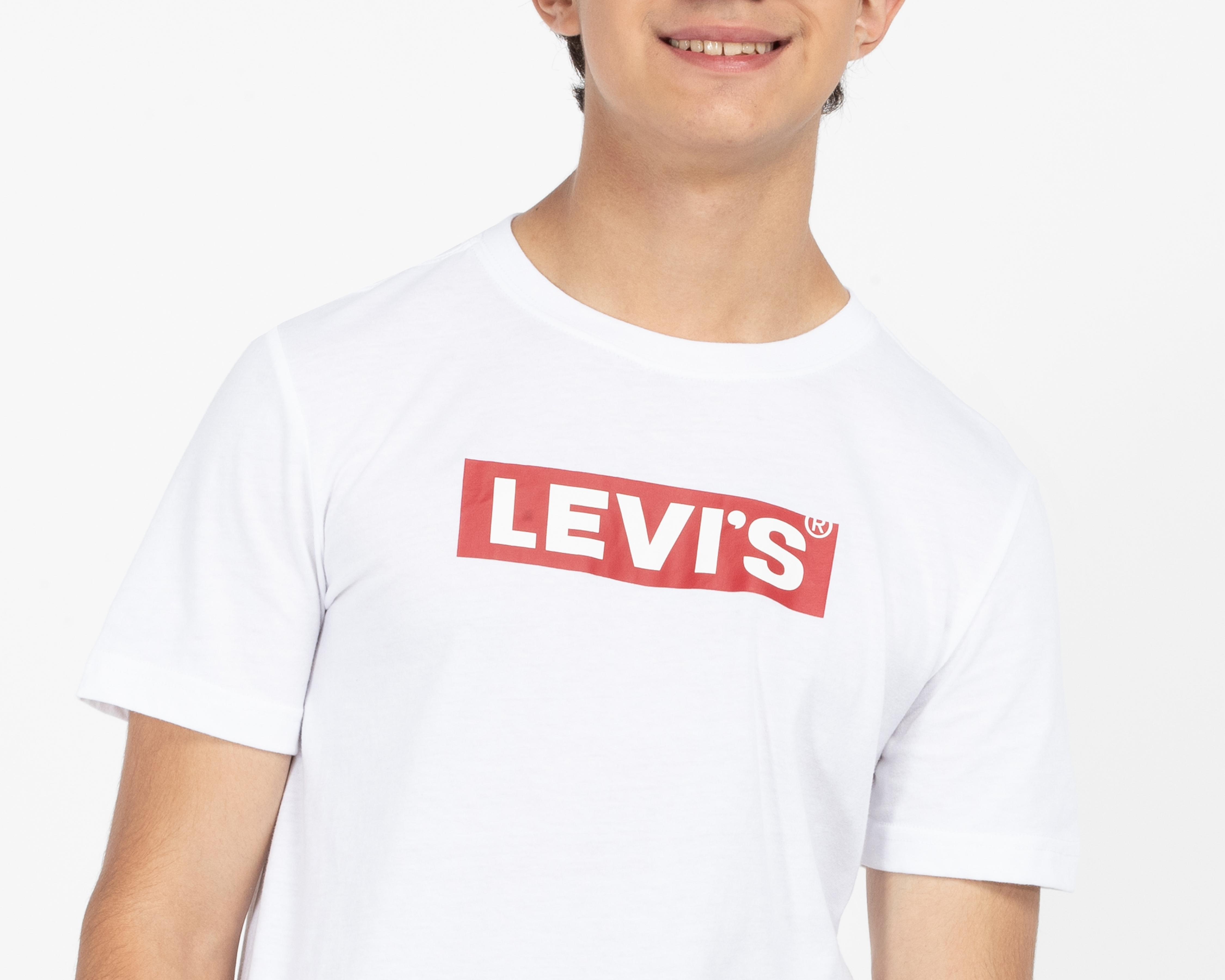 Foto 5 pulgar | Foto 4 | Playera de Cuello Redondo Blanca Levi's Juvenil