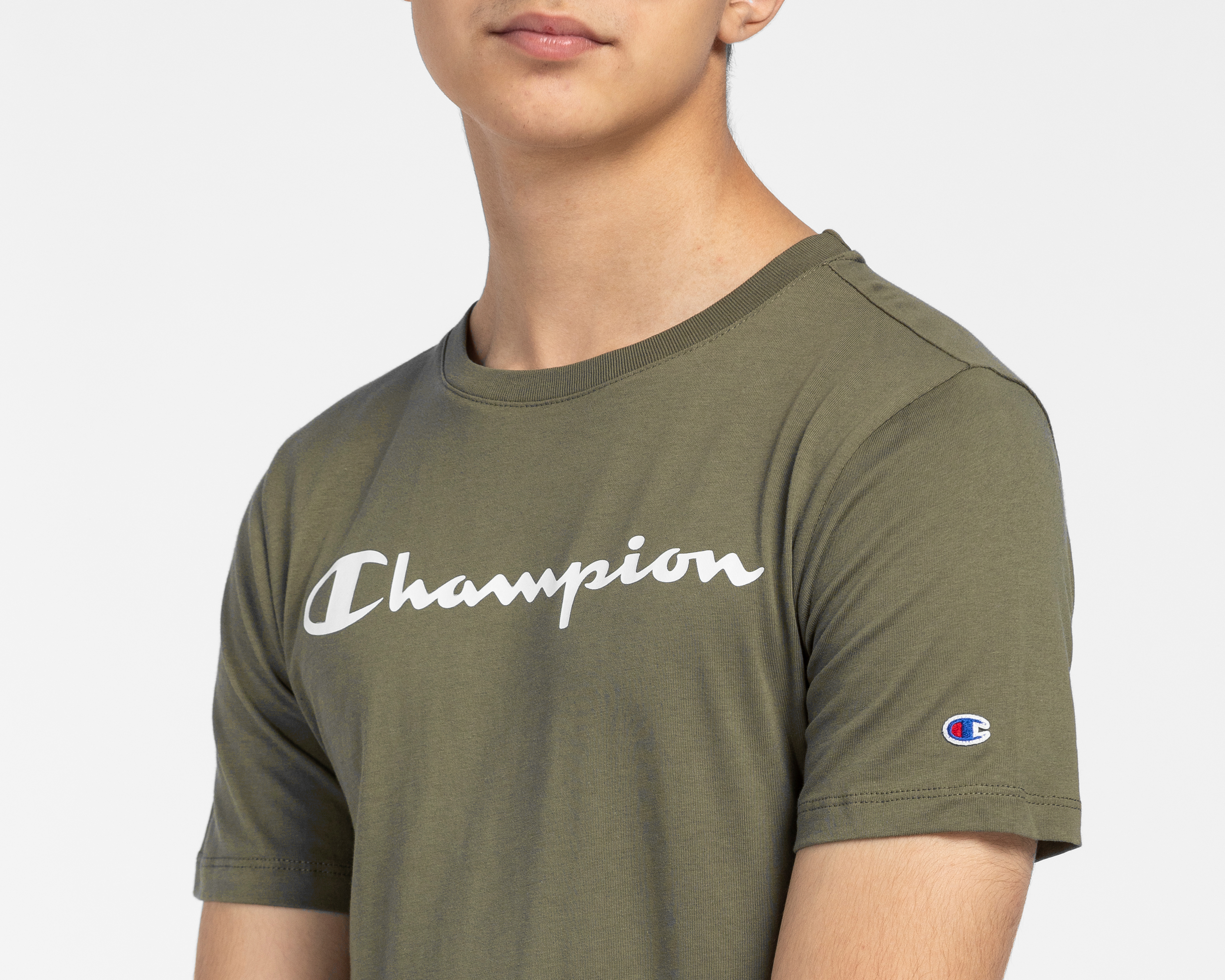 Foto 5 pulgar | Foto 4 | Playera de Cuello Redondo Verde Champion Juvenil