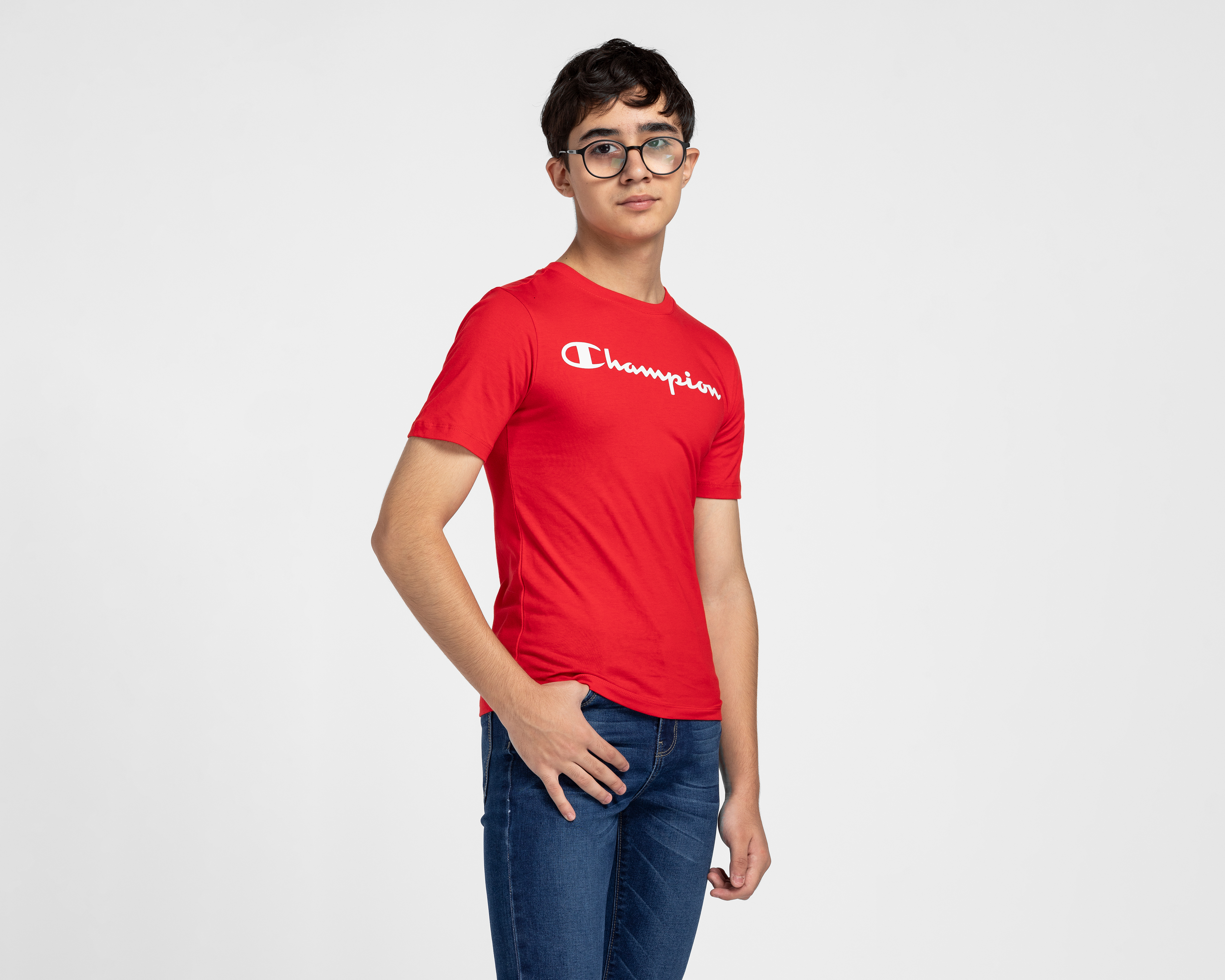 Playera de Cuello Redondo Rojo Champion Juvenil