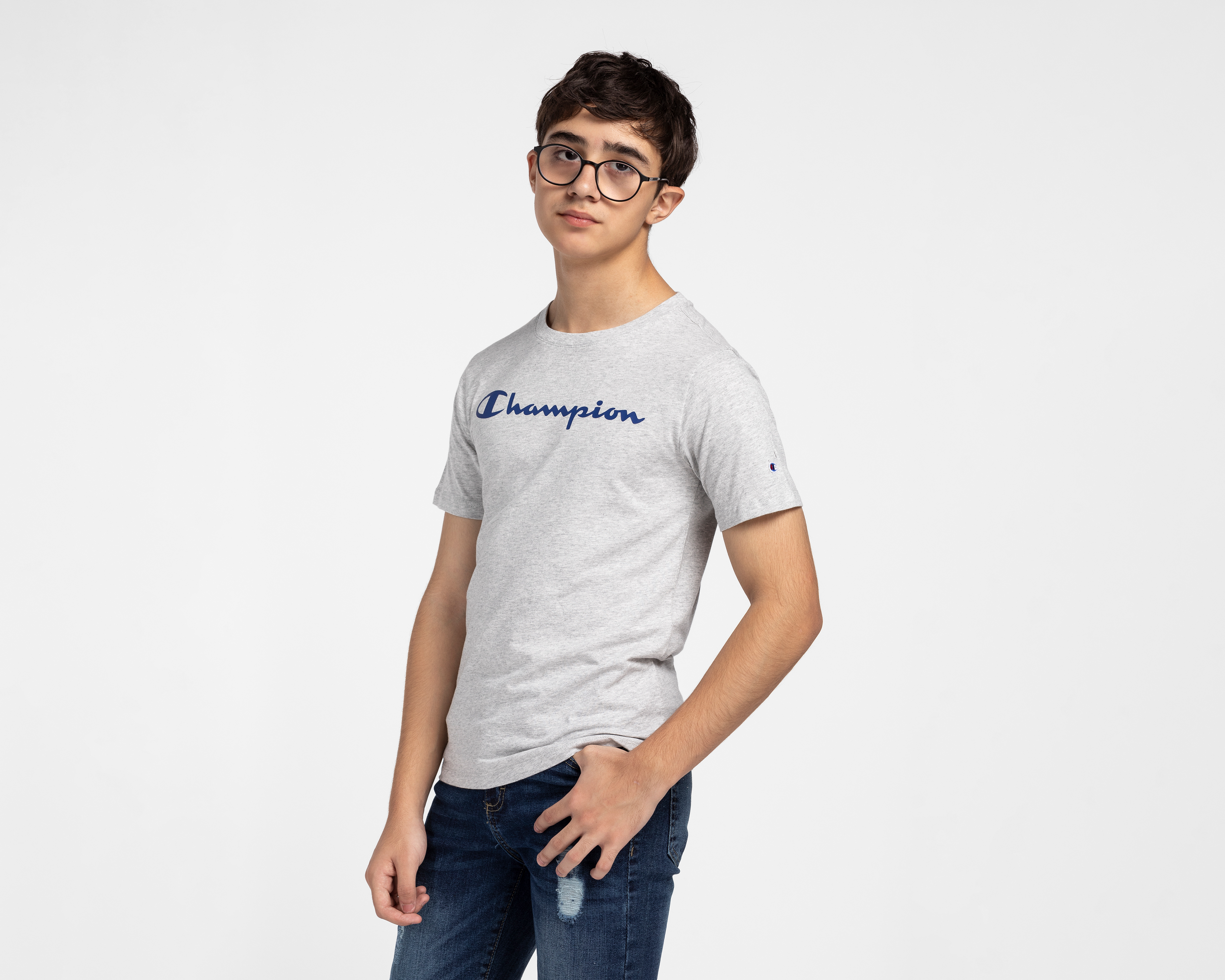 Playera de Cuello Redondo Gris Champion Juvenil