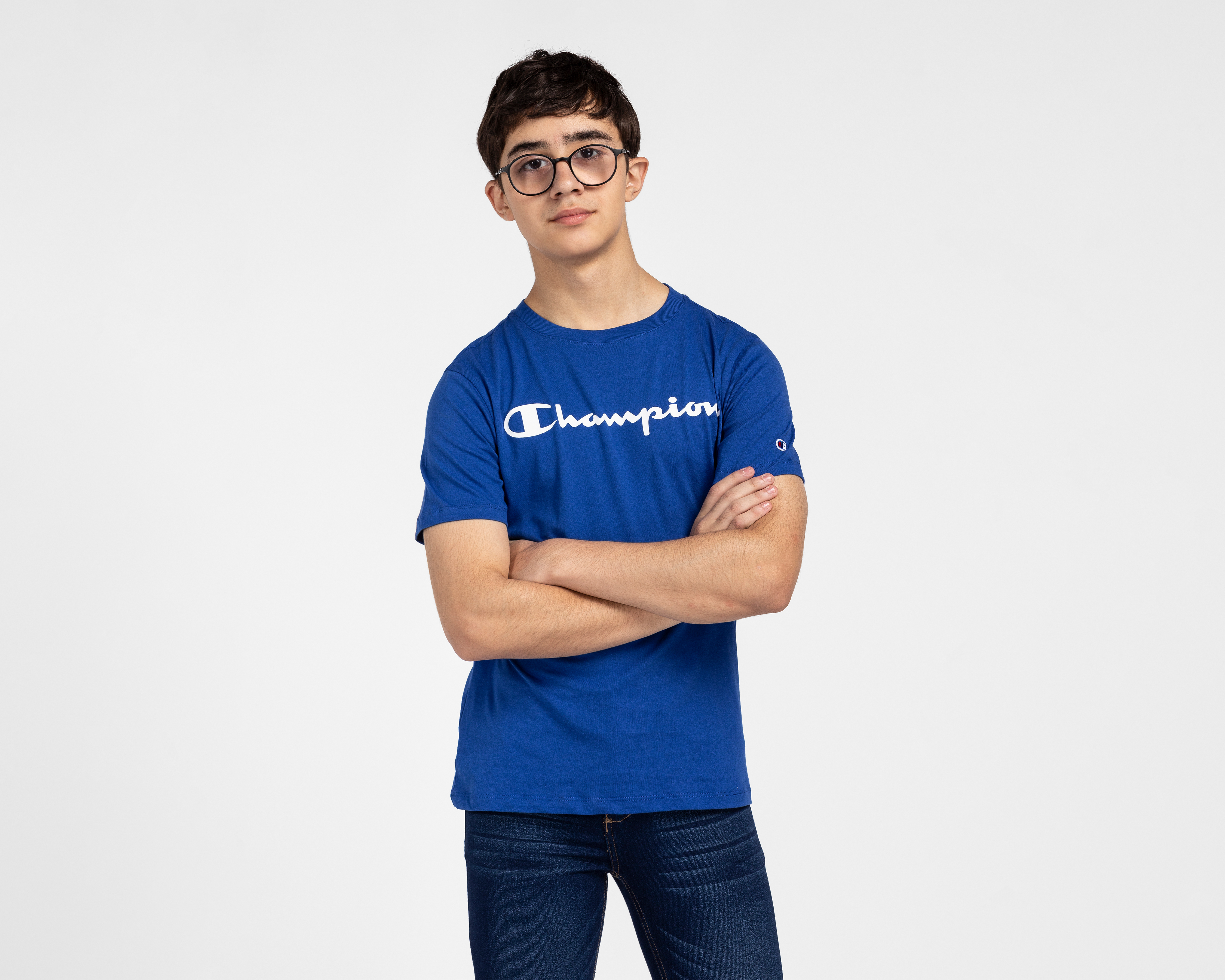 Playera de Cuello Redondo Azul Champion Juvenil