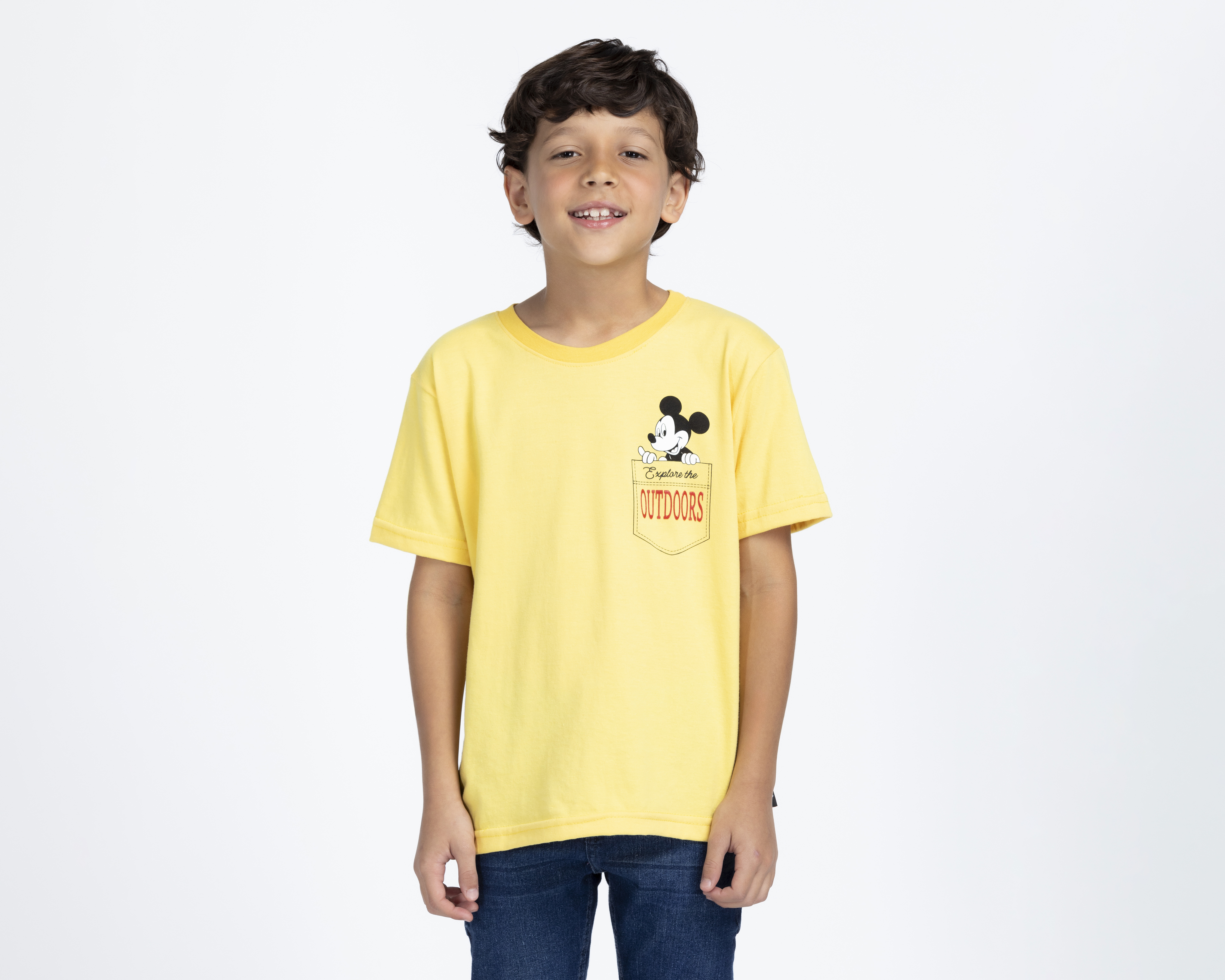 Playera de Cuello Redondo Amarilla Disney Mickey Mouse para Niño